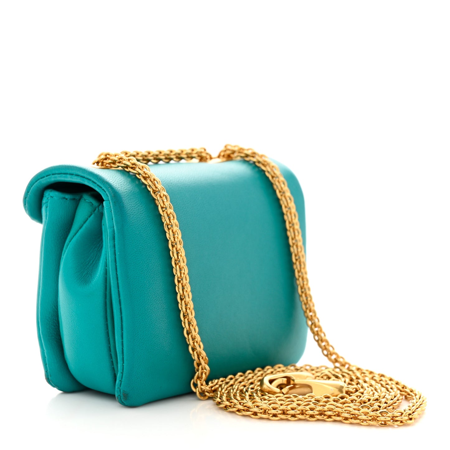 Nappa Micro One Stud Chain Bag Ultra Marine Green