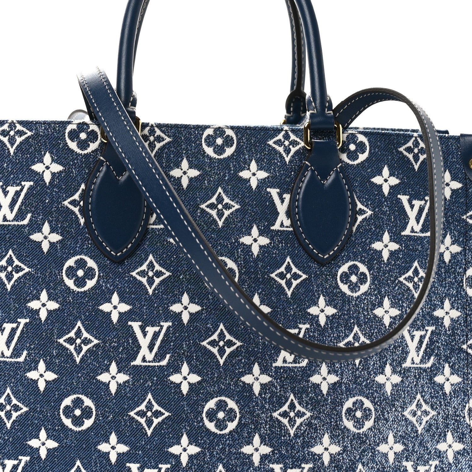 Louis Vuitton Monogram Jacquard Denim Onthego MM Bleu 7 of 9