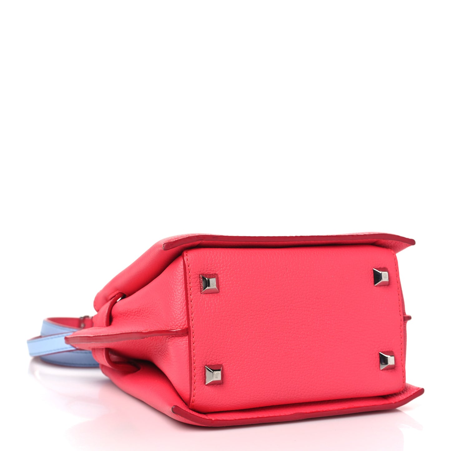 Grained Calfskin Mini Milla Tote Hot Pink Blue