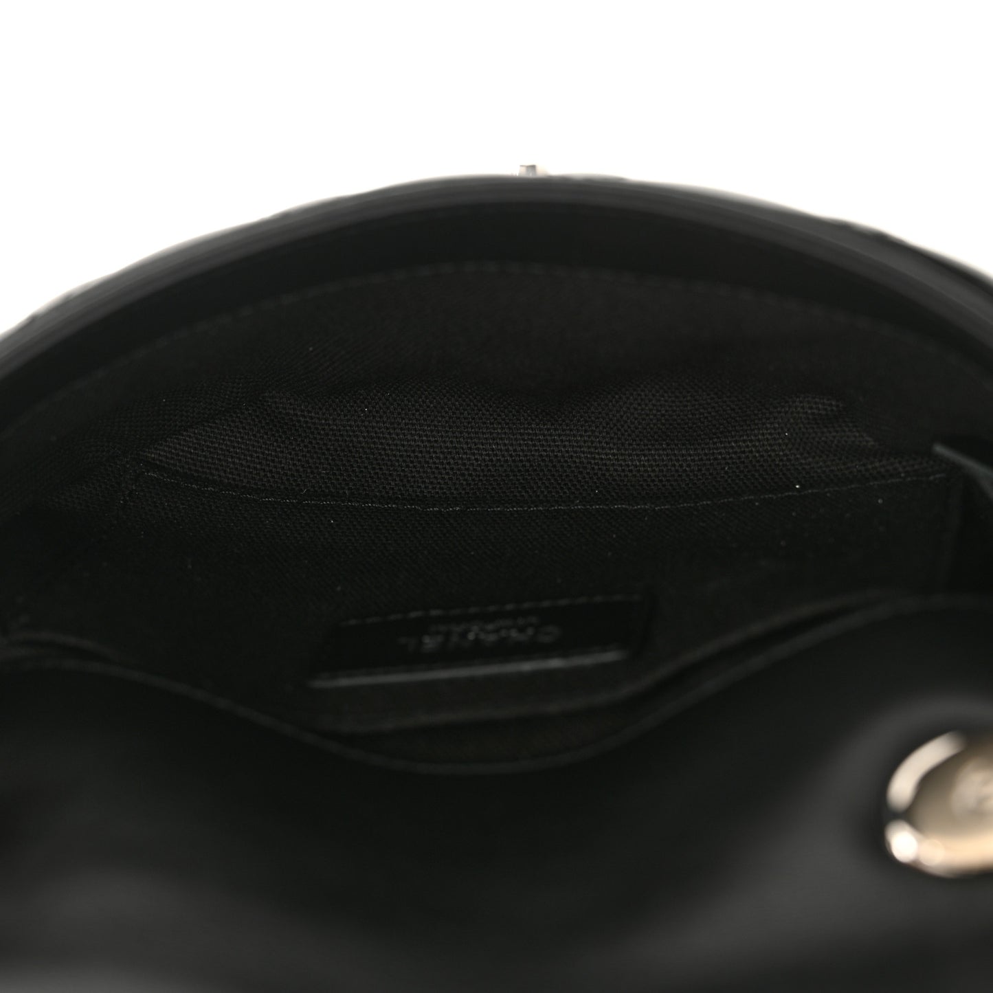 Calfskin Quilted CC Uniform Flap Belt Bag Black