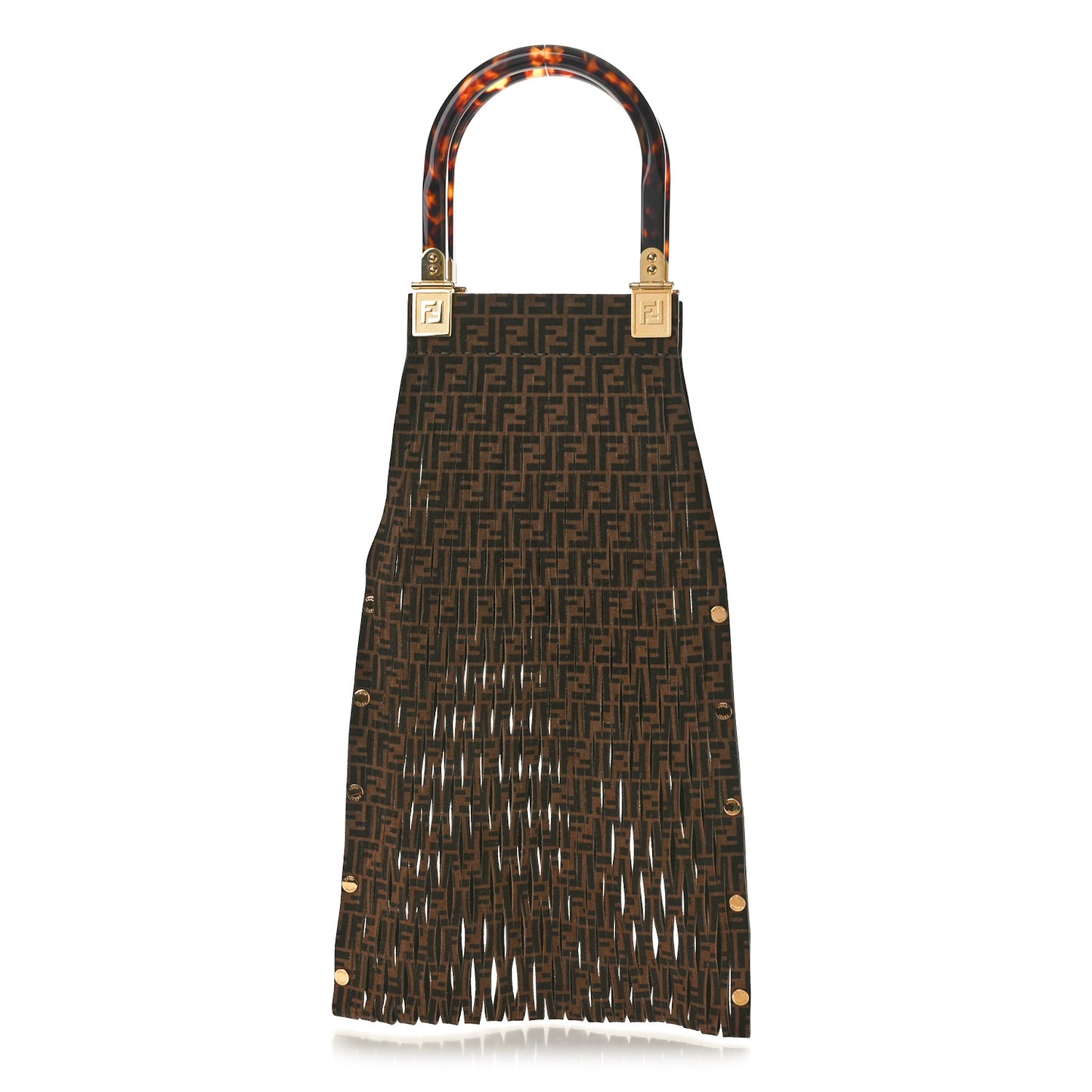 Suede Plexiglass FF Mesh Fendi Sunny Tote Bag Sigaro Moro