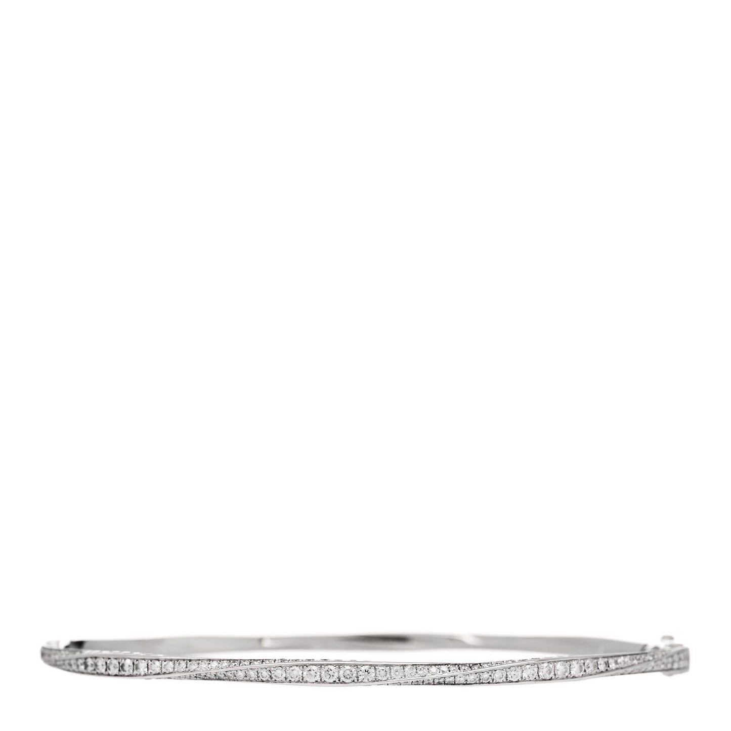 18K White Gold Diamond Spiral Pave Bangle Bracelet