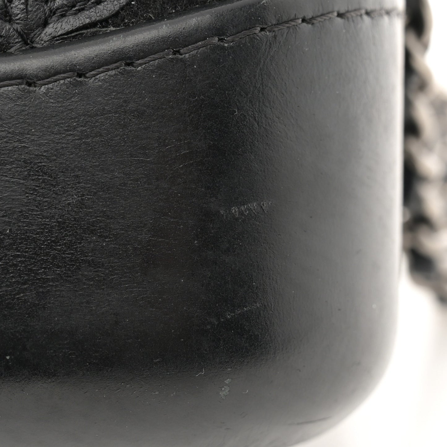 Calfskin Wool Felt Embossed Small Gabrielle Logo Hobo Black