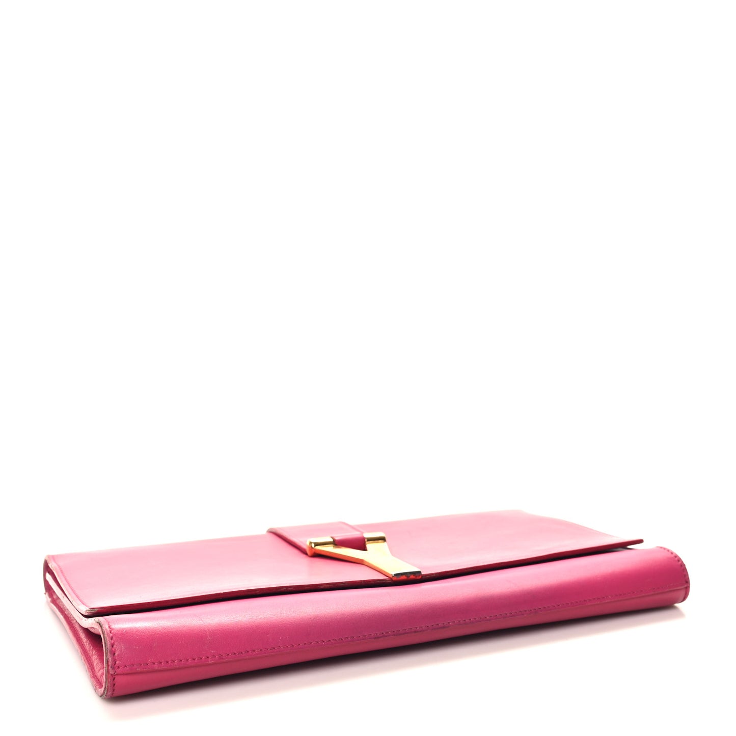 Calfskin Classic Y Ligne Clutch Fuchsia