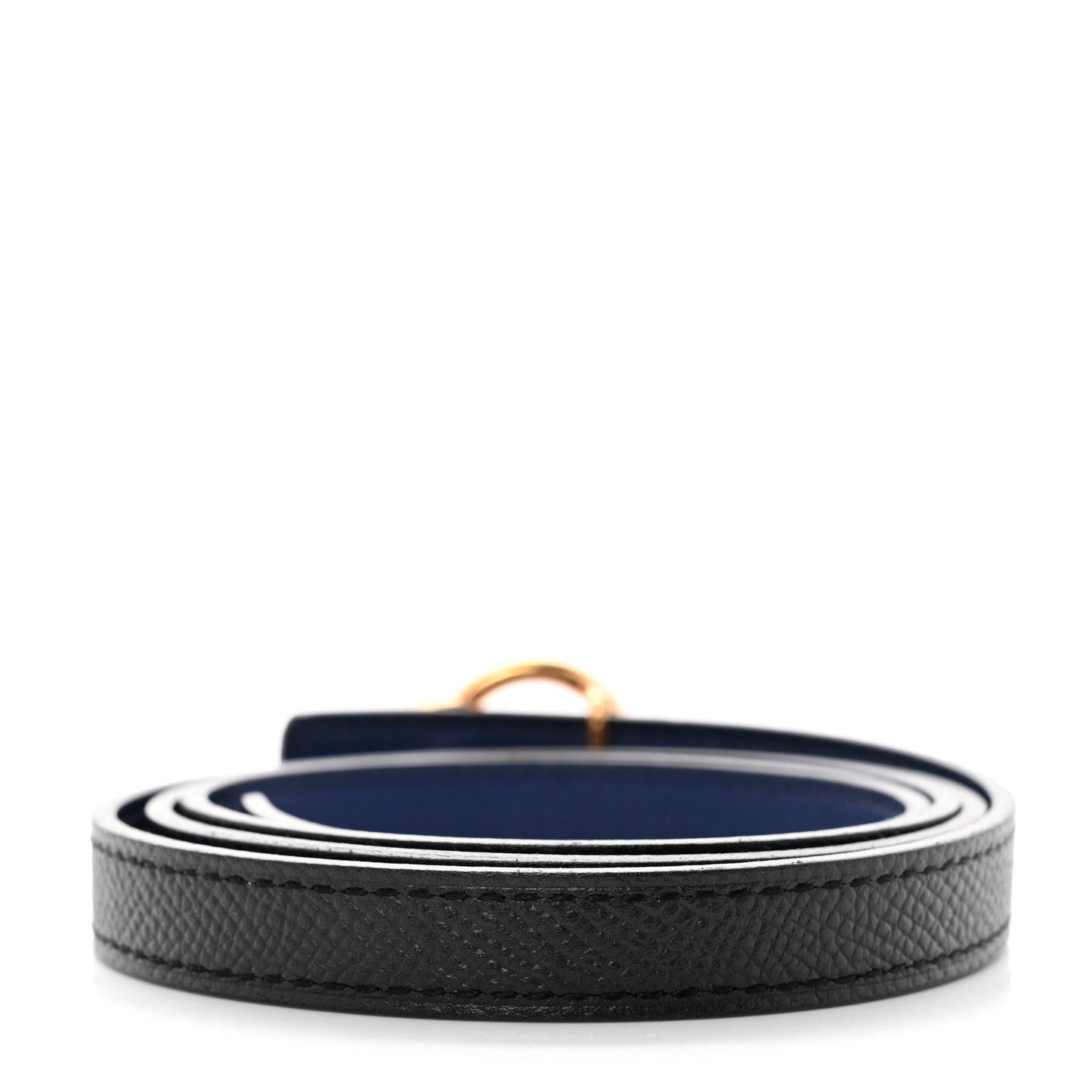 Swift Epsom 13mm Mini Laquee Reversible Belt 85 Black Bleu Saphir