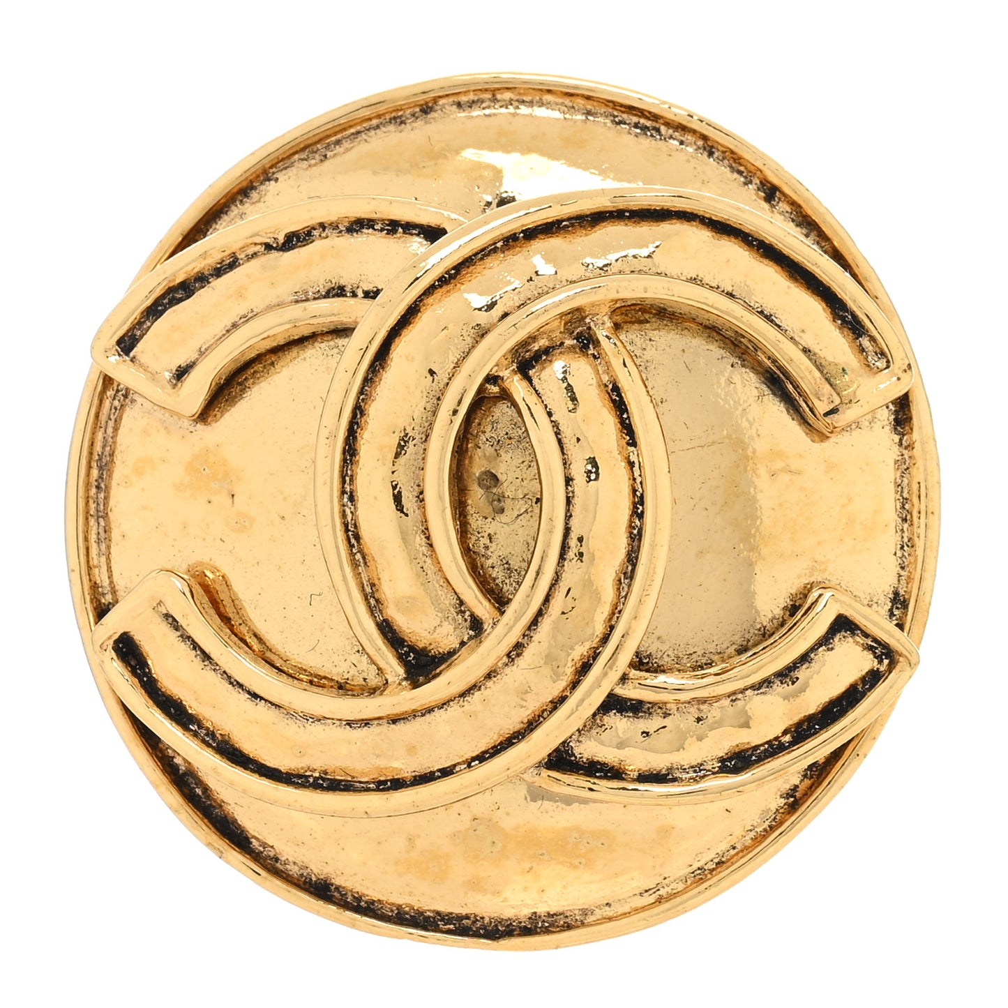 CC Round Brooch Gold