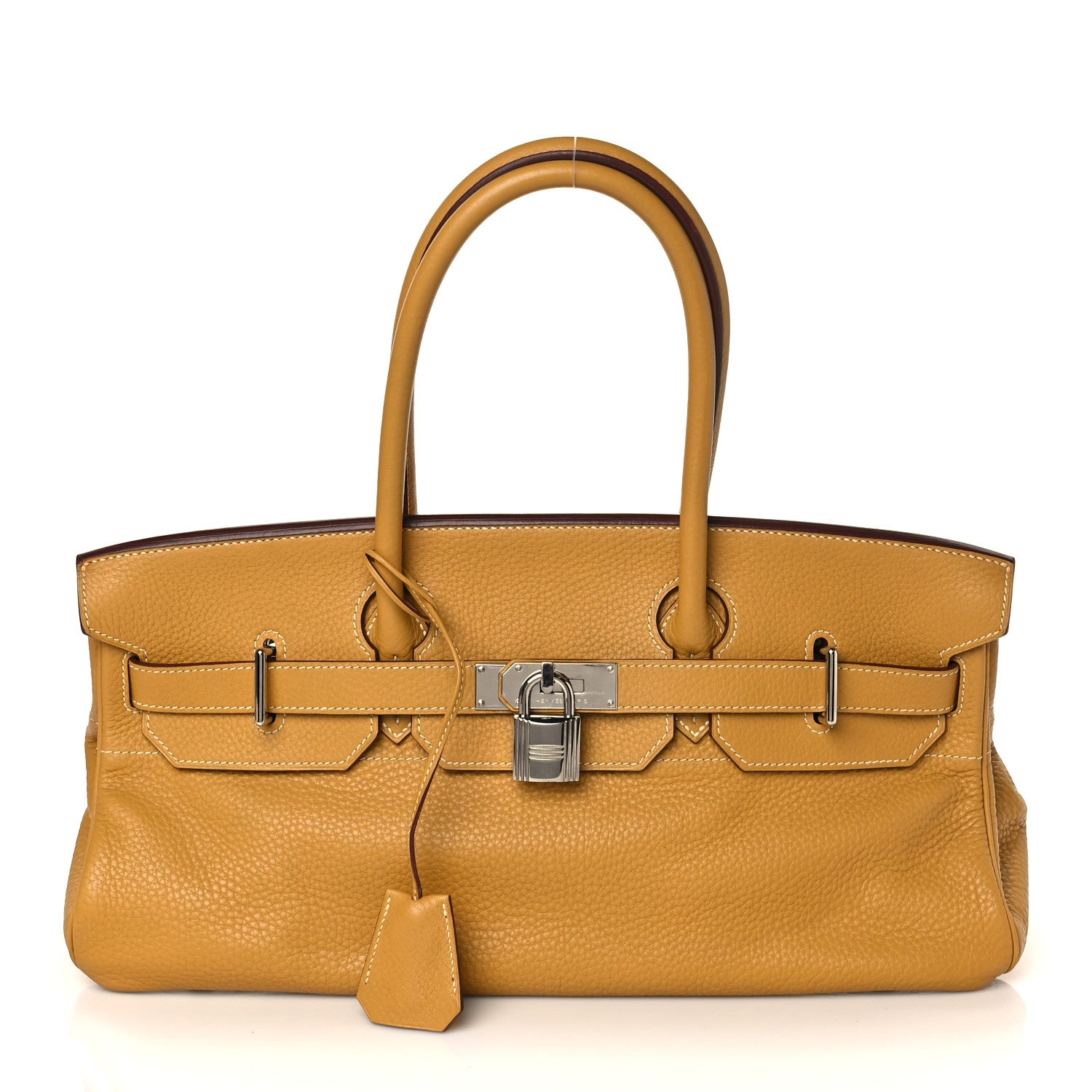 Hermes Taurillon Clemence JPG Shoulder Birkin 42 Curry 1 of 9