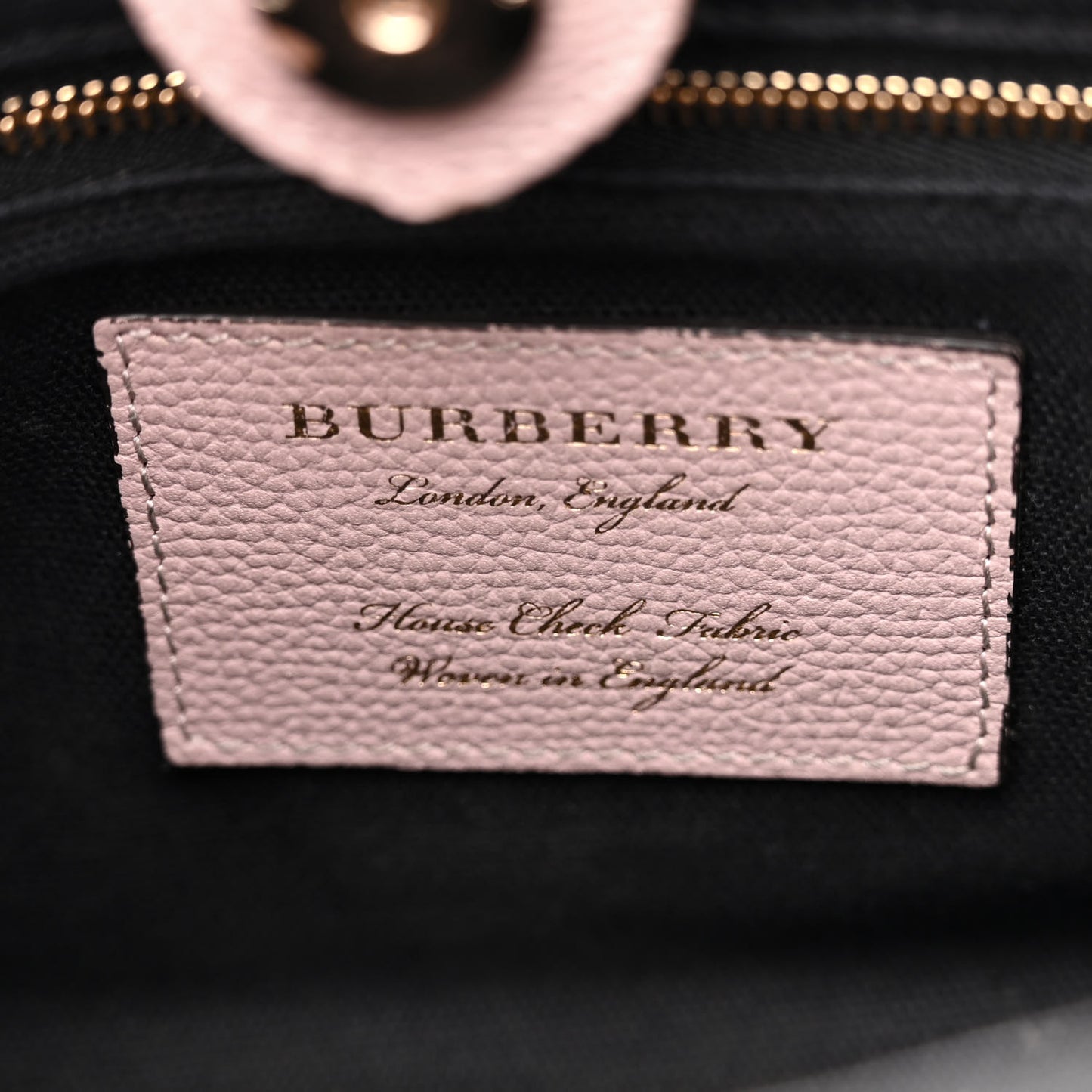 Derby Calfskin House Check Small Banner Tote Pink