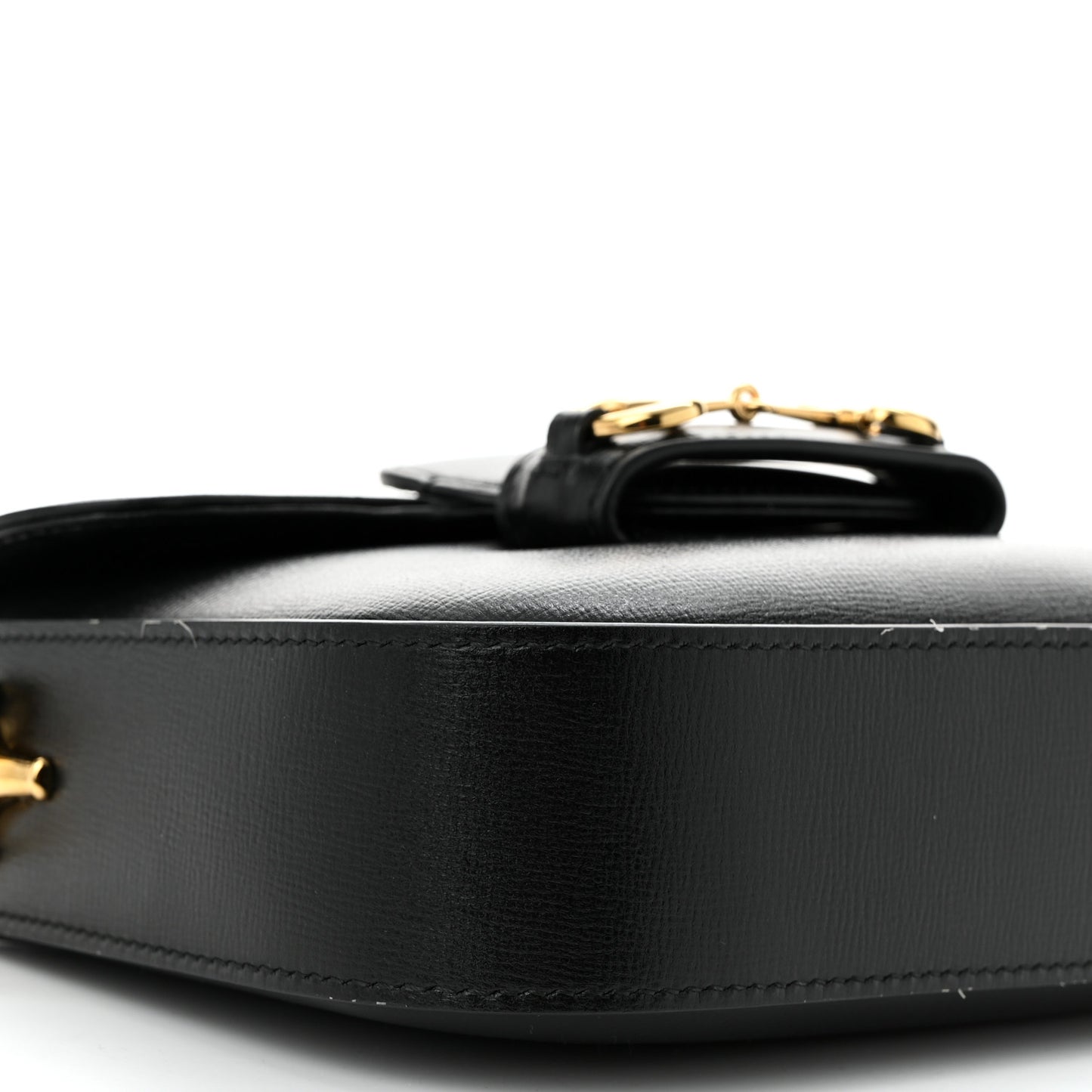 Azalea Calfskin Web Mini Horsebit 1955 Shoulder Bag Black