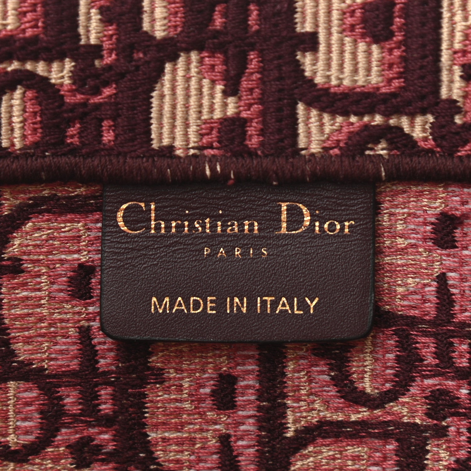 Christian Dior Oblique Large Book Tote Burgundy Multicolor 6 of 10