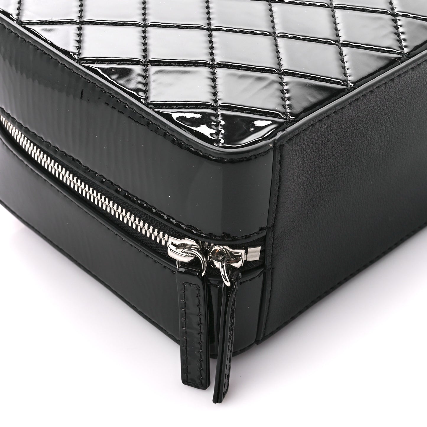 Patent Quilted Travel Kit Vanity Case Black