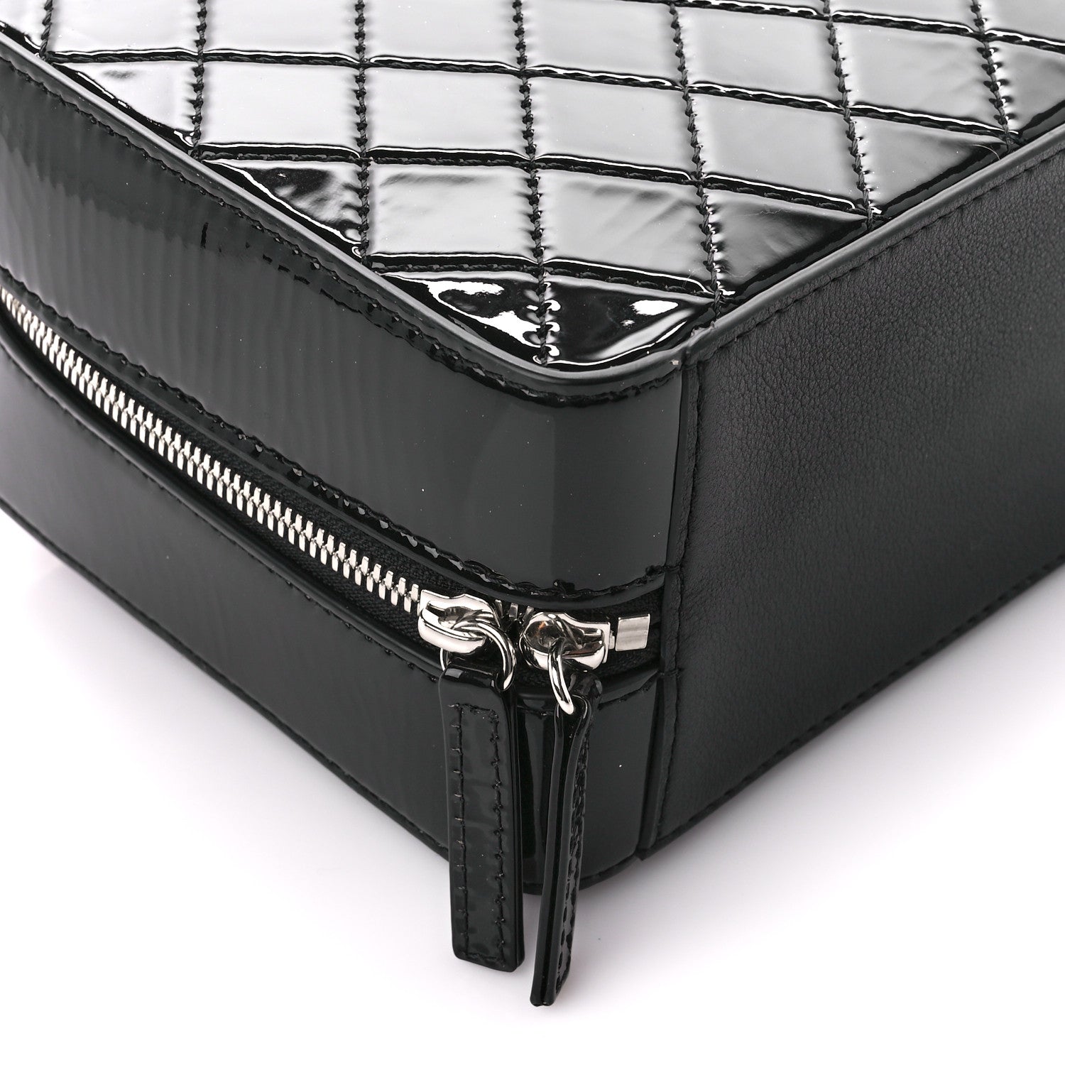 Chanel Patent Quilted Travel Kit Vanity Case Black 9 of 11