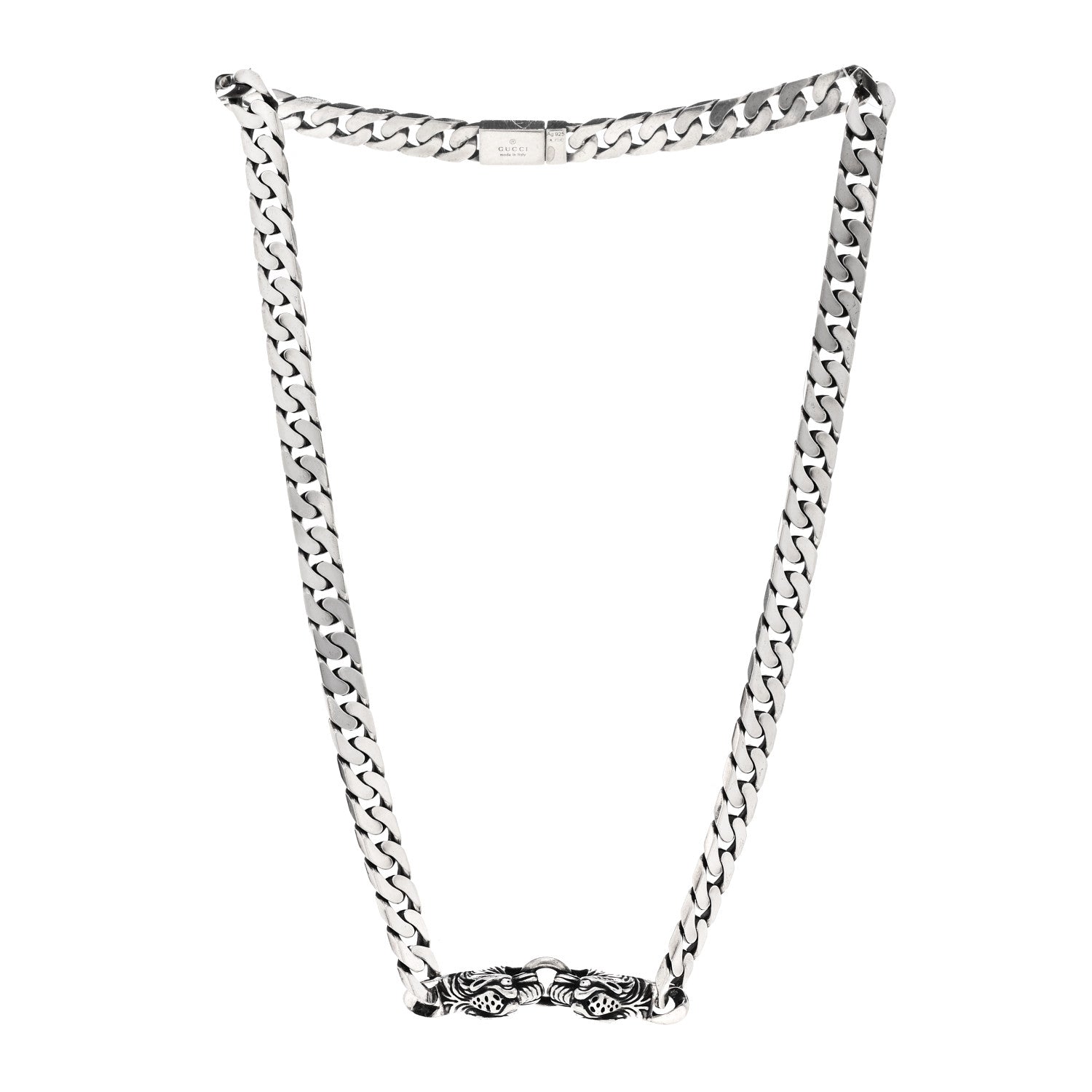 Gucci Sterling Silver Tigers  Head Choker Chain Necklace 3 of 6