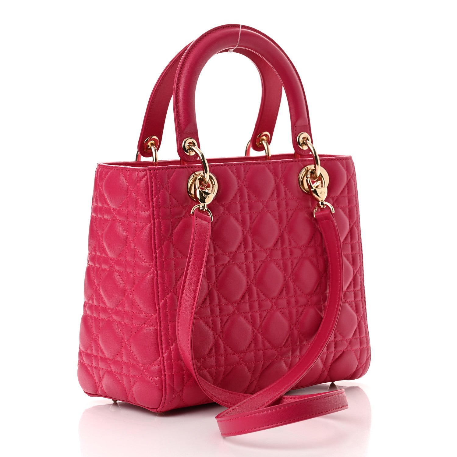 Christian Dior Lambskin Cannage Medium Lady Dior Pink 2 of 8