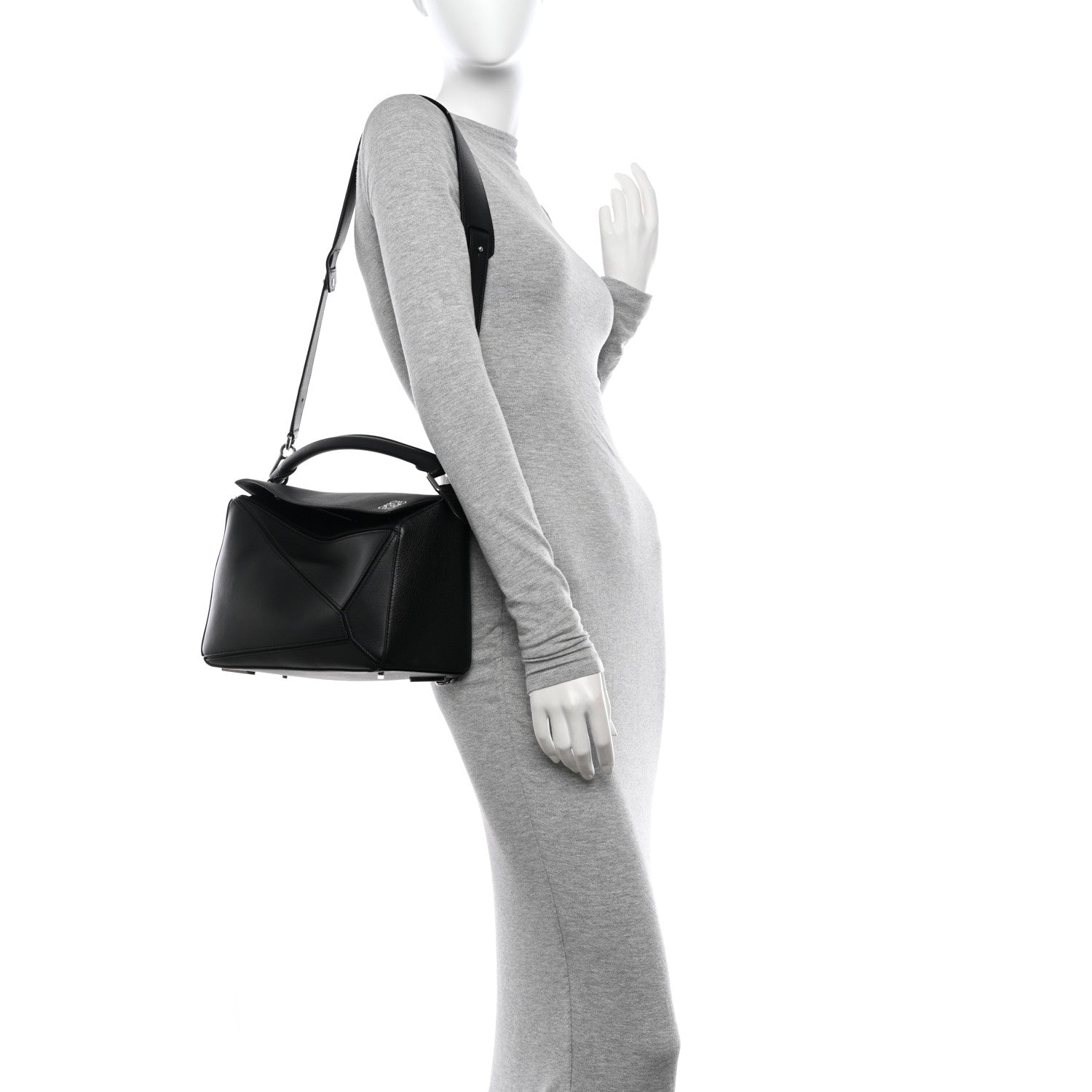 Loewe Calfskin Medium Puzzle Bag Black 2 of 9