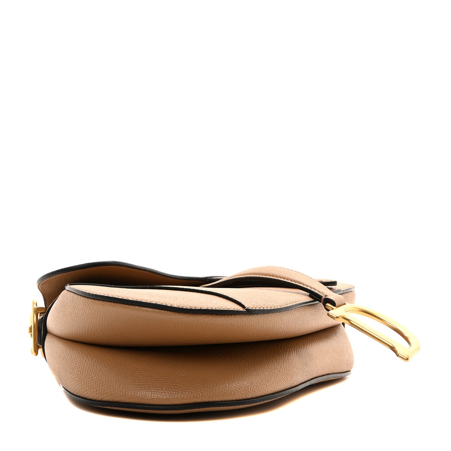 Grained Calfskin Saddle Bag Light Brown