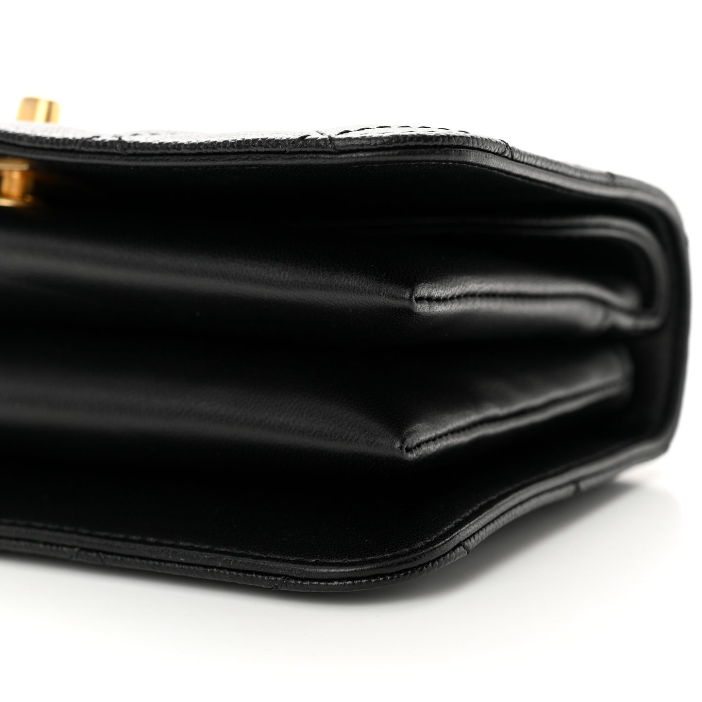 Caviar Quilted Mini Top Handle Flap Black