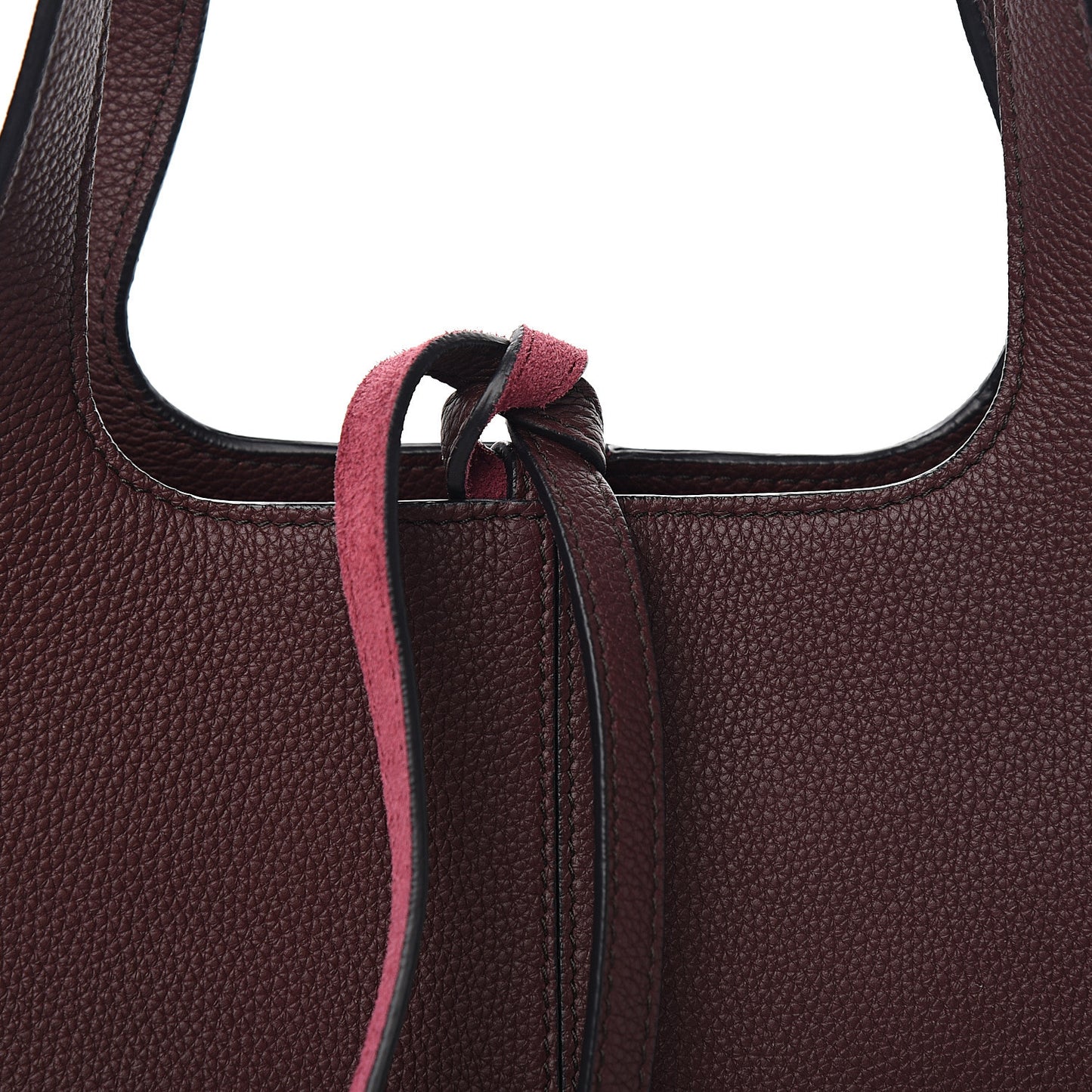 Baby Grained Calfskin Small Tri-Fold Bag Burgundy
