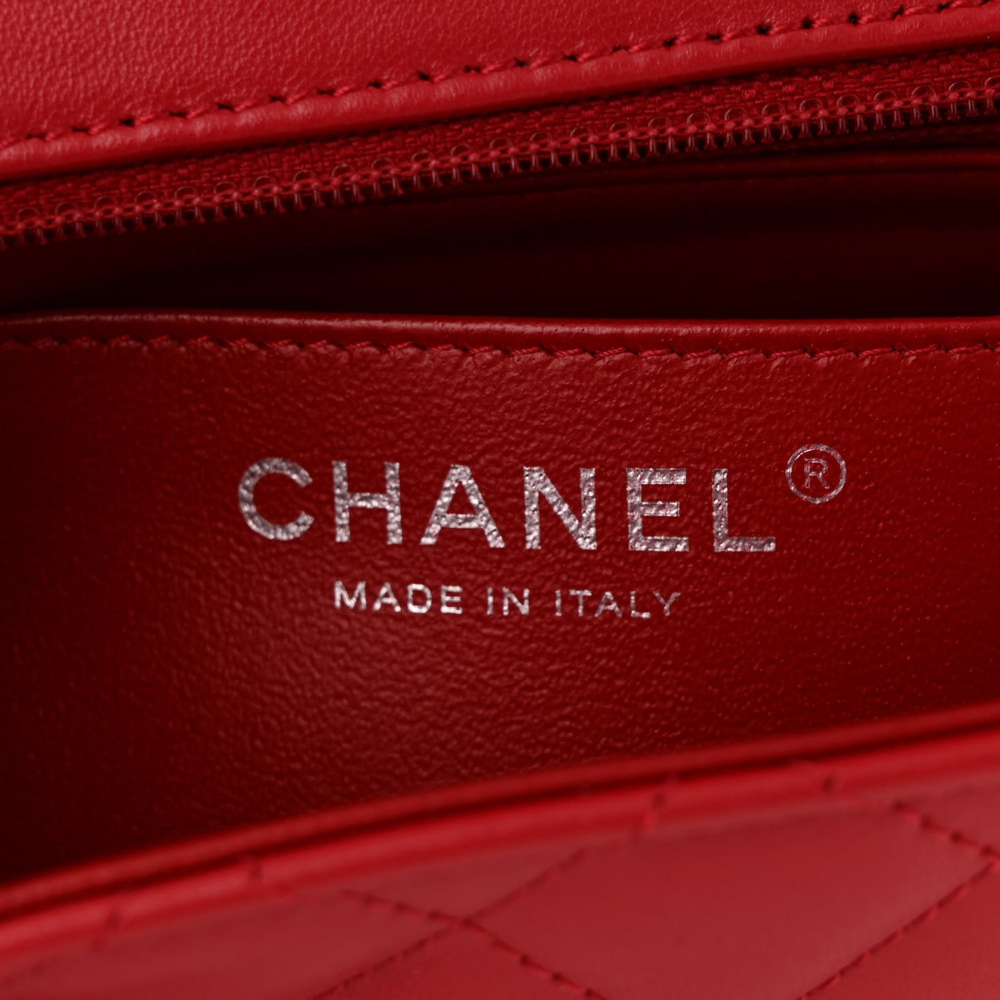 Lambskin Quilted Mini Square Flap Red