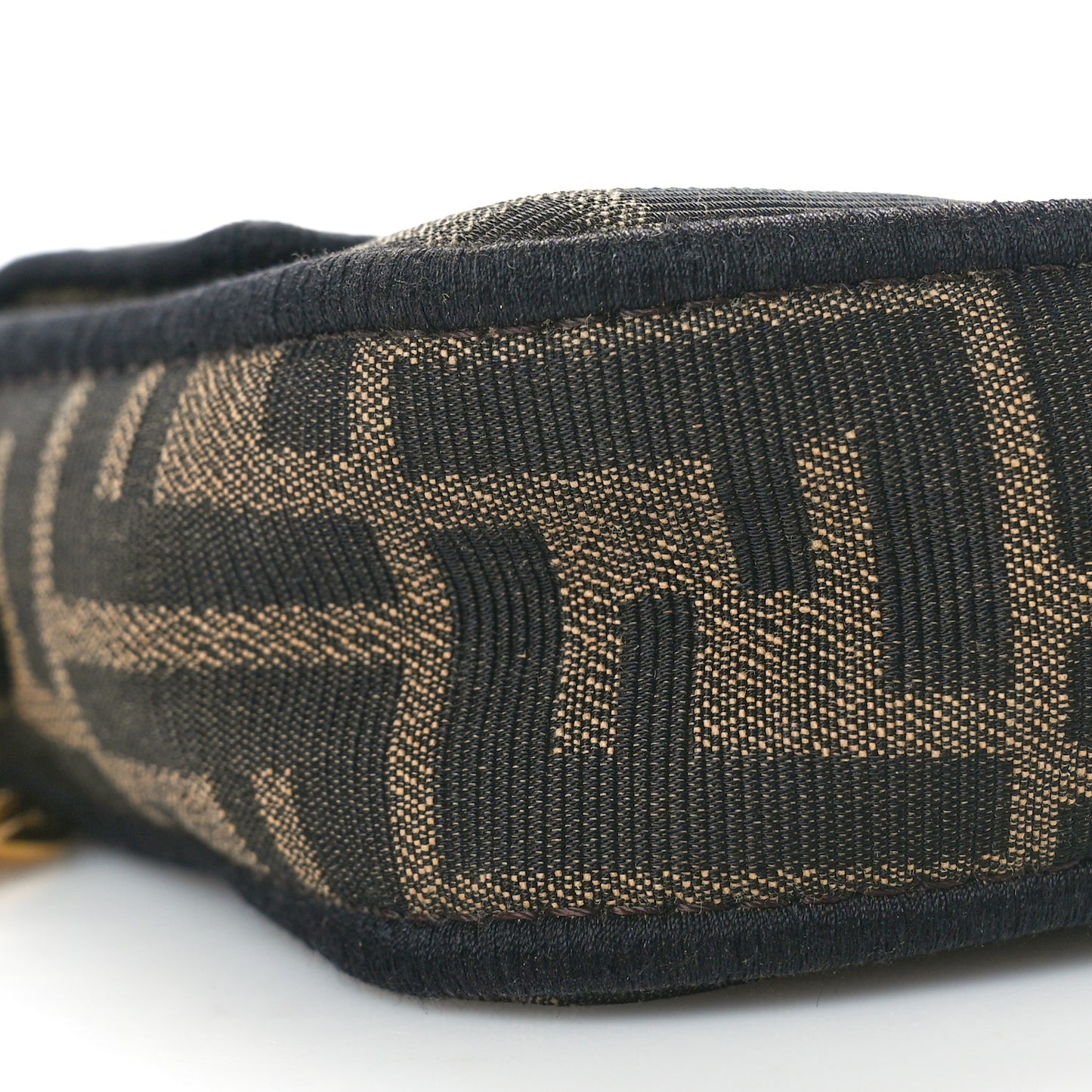 Fabric Jacquard FF 1974 Mini Baguette Tobacco Moro Black