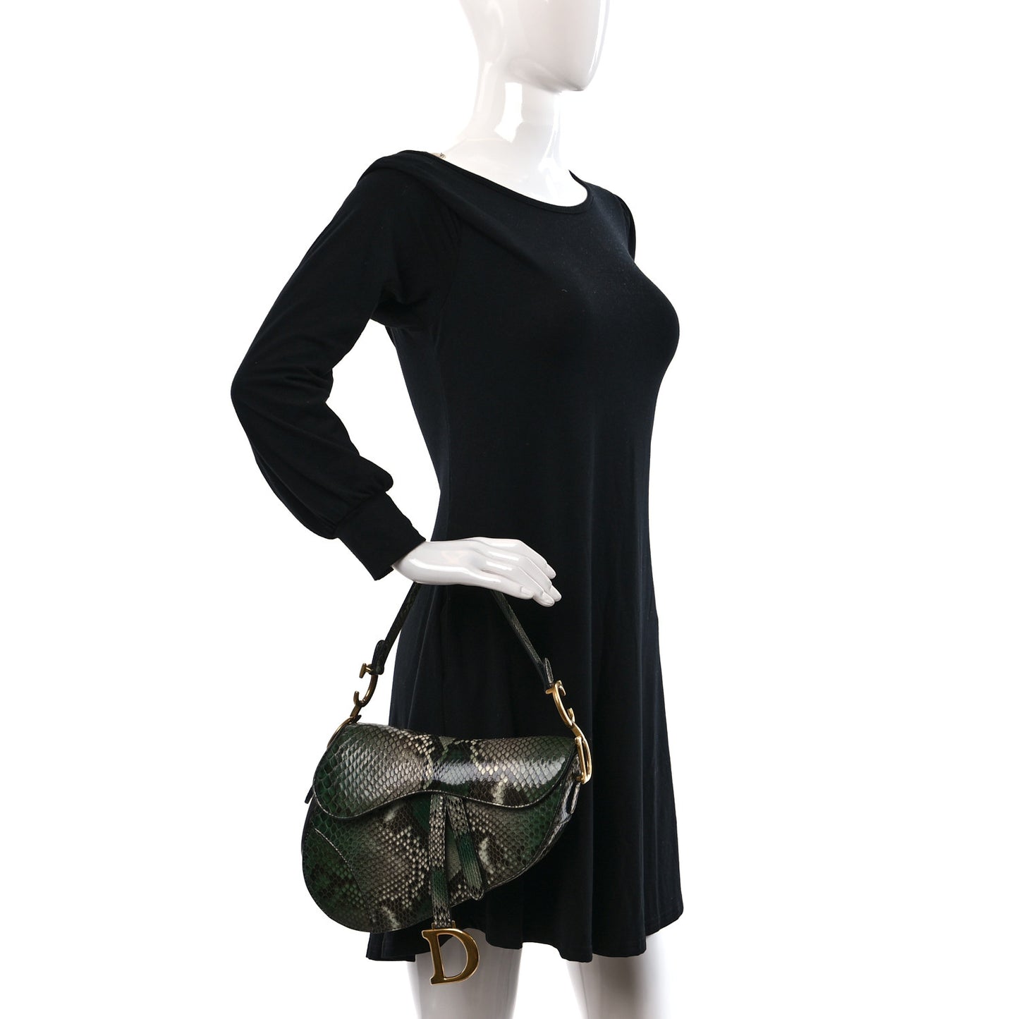 Snakeskin Saddle Bag Green