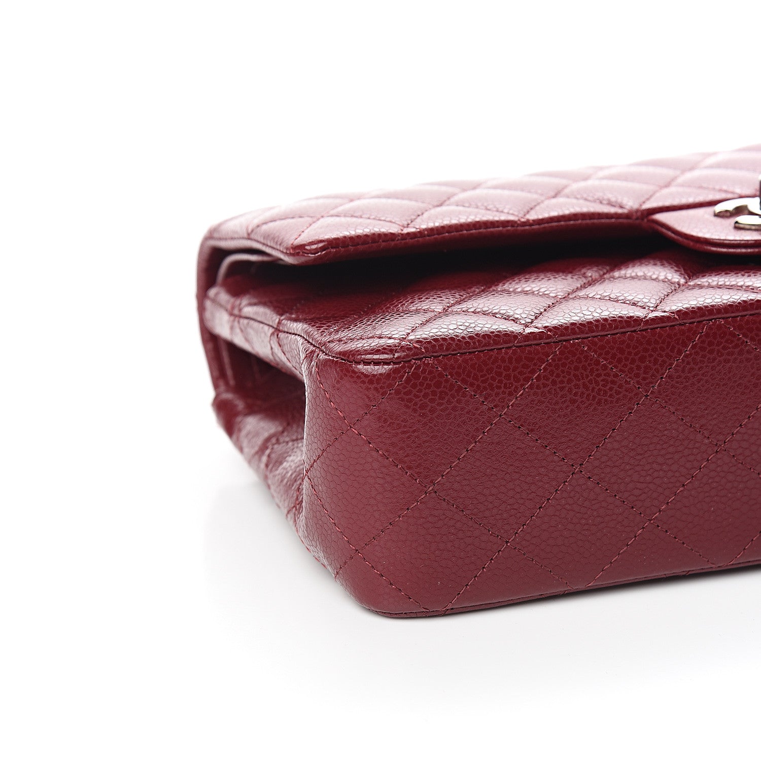 Chanel Caviar Quilted Medium Double Flap Dark Red 7 of 13
