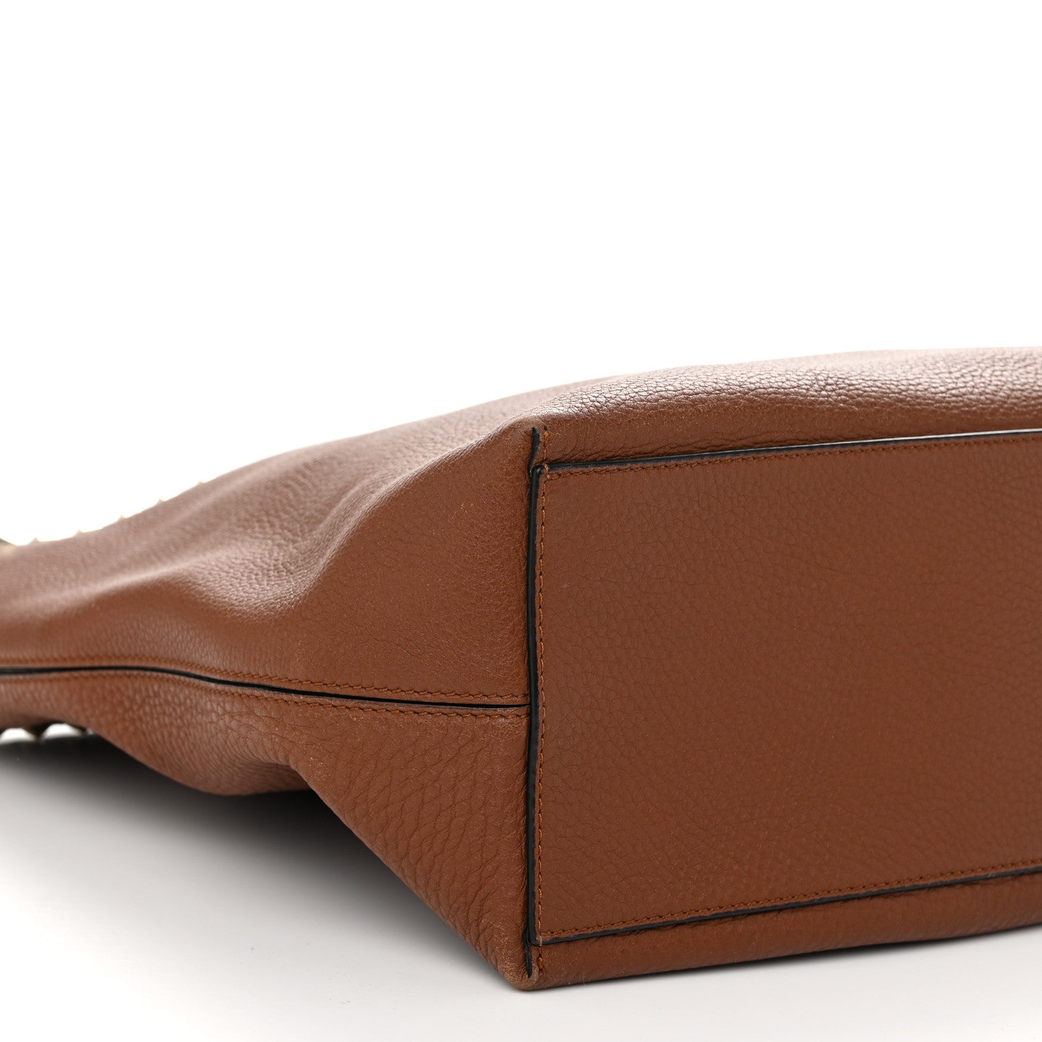 Valentino Garavani Grained Calfskin Rockstud Shoulder Tote Bright Cognac 8 of 9