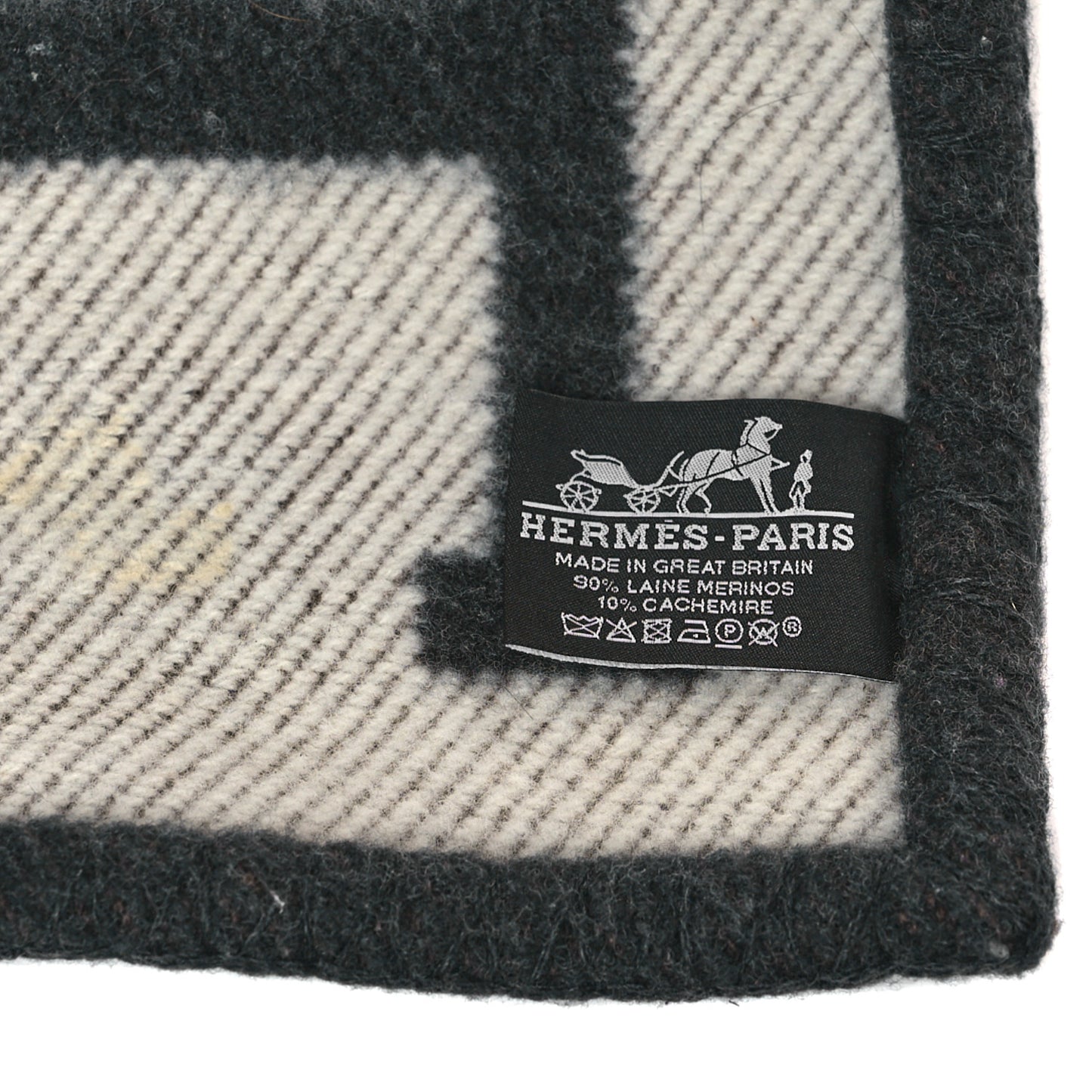 Wool Cashmere Avalon Blanket Ecru Gris Fonce