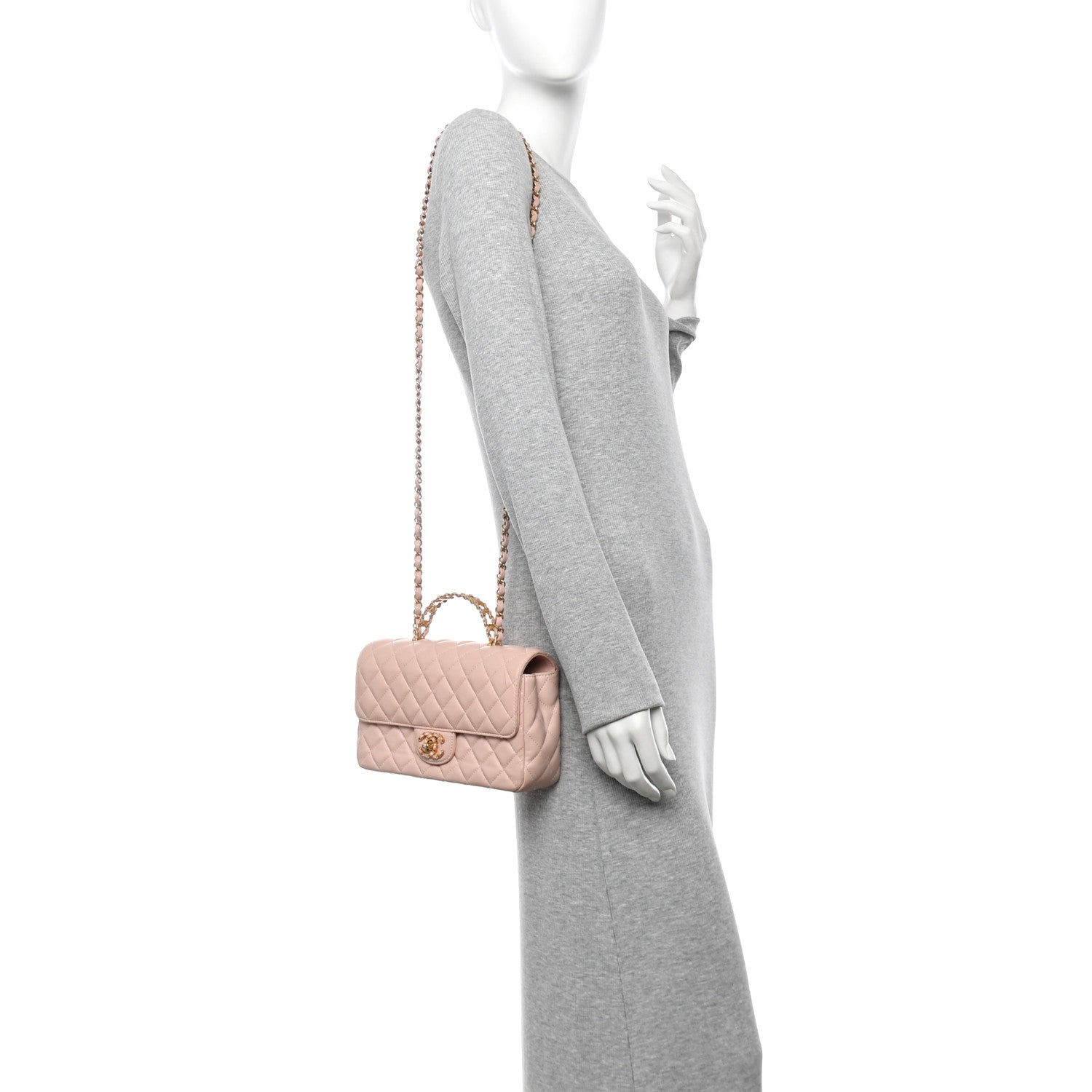 Chanel Lambskin Quilted Small Strass On Top Flap Bag Light Pink 2 of 11