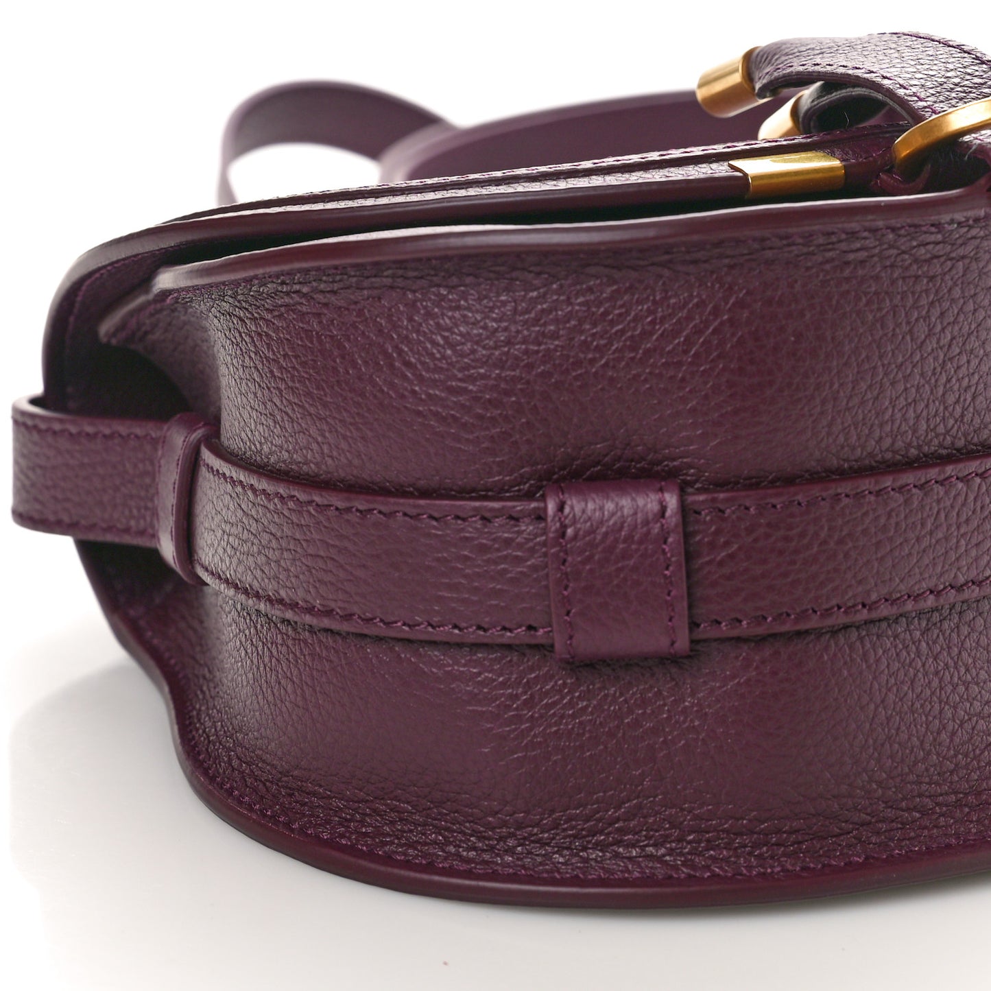 Grained Calfskin Small Marcie Saddle Bag Dimness Purple