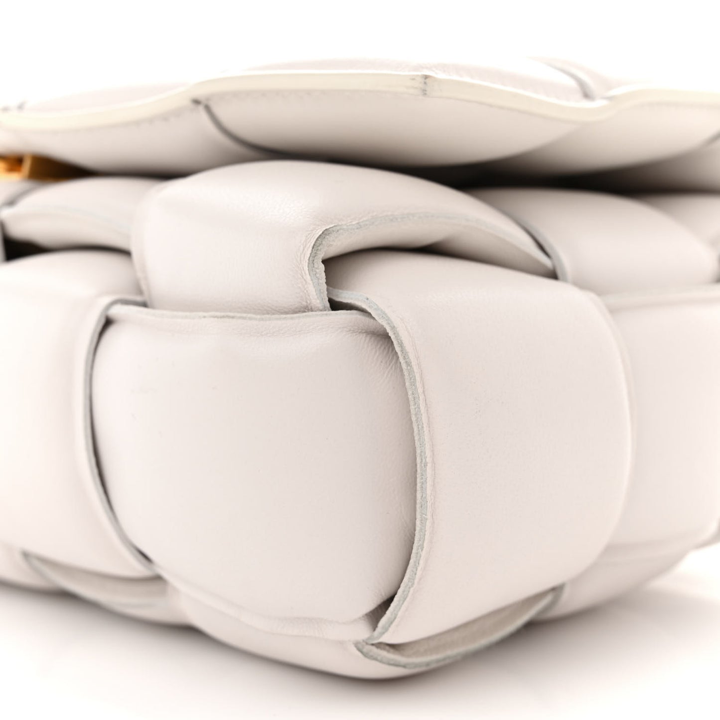 Nappa Maxi Intreccio Padded Cassette Crossbody Bag Chalk