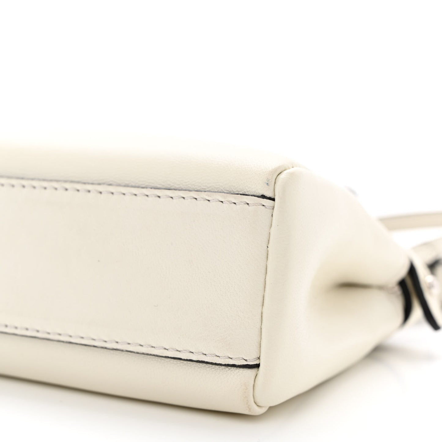 Shiny Nappa Micro Peekaboo Iconic Satchel White
