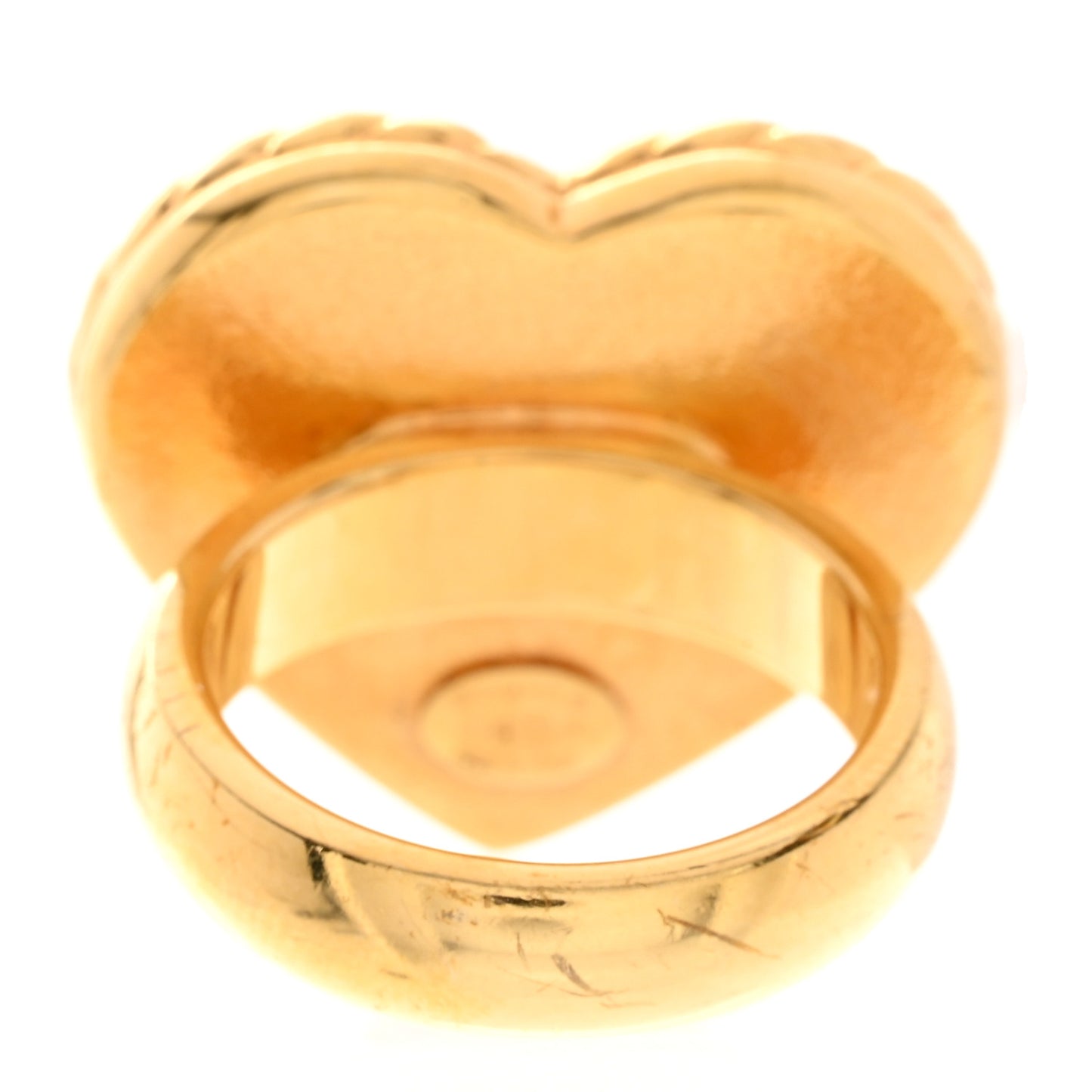Metal Enamel CC Denim Heart Ring 7 Gold Blue