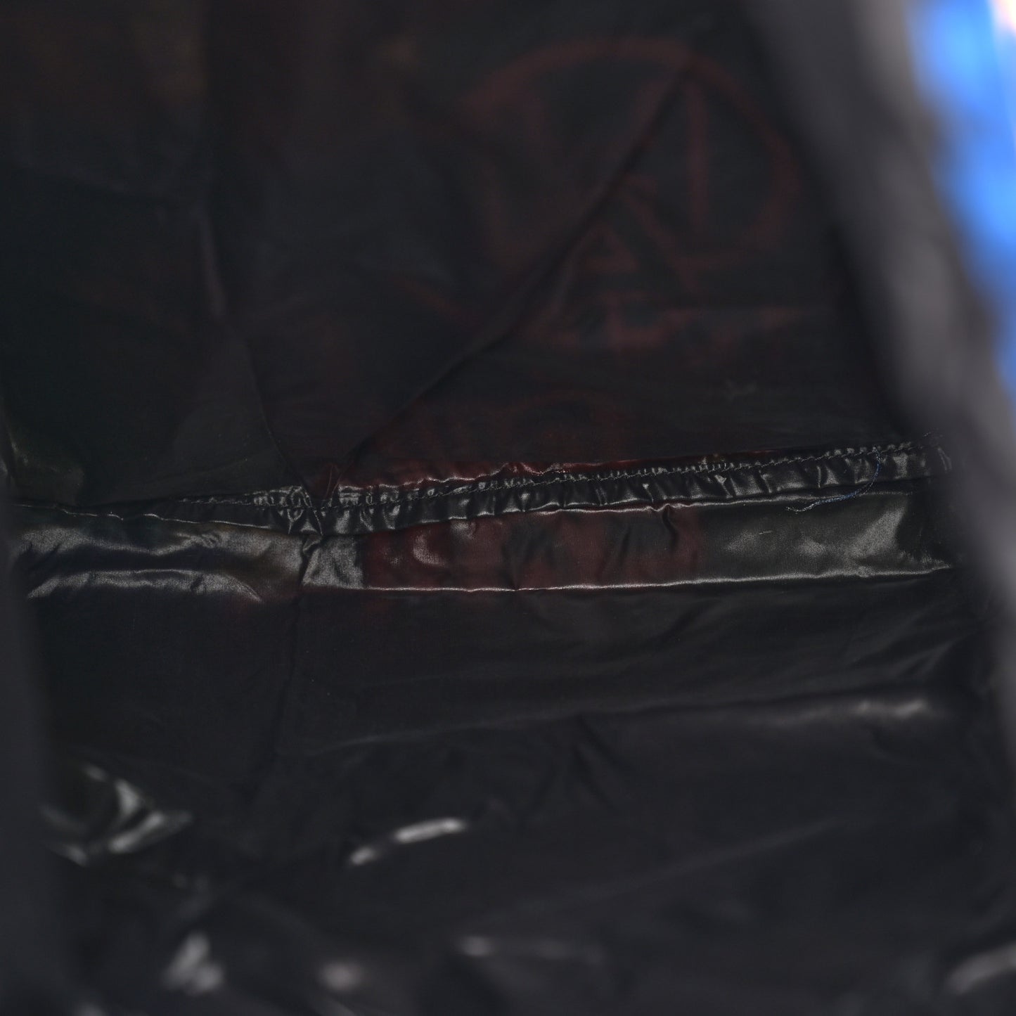 Caviar Fabric Graffiti Foldable Tote Bag With Chain Black Multicolor