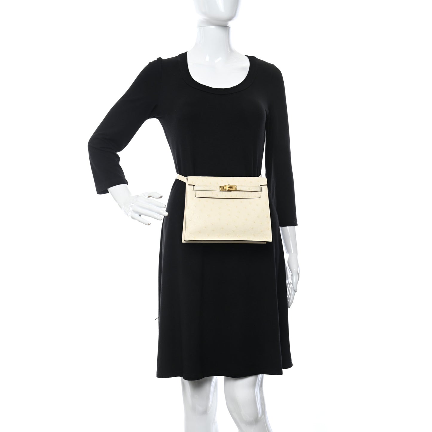 Ostrich Kelly Danse II Belt Bag Nata