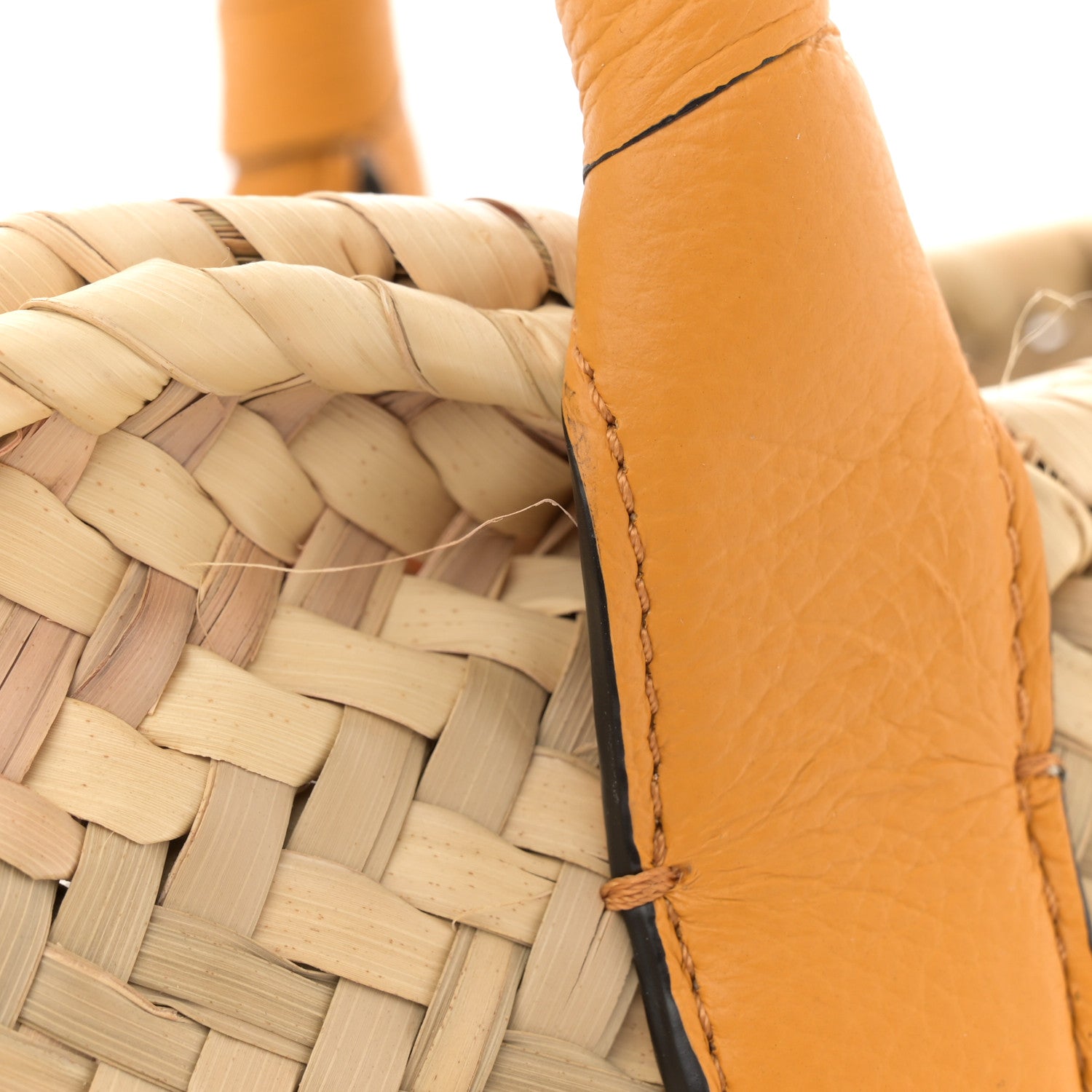 Chloe Raffia Small Grain Calfskin Medium Marcie Basket Yellow 12 of 13