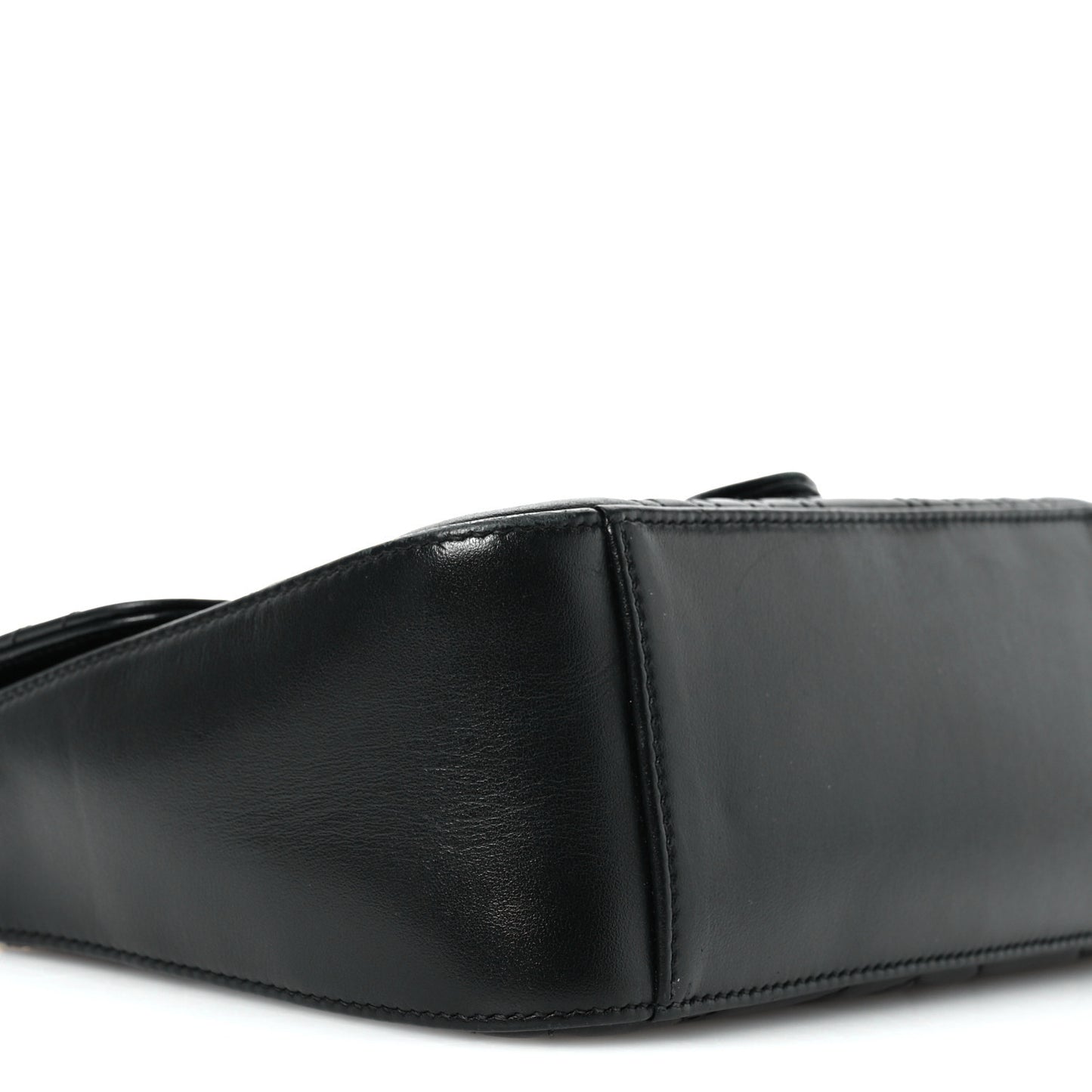 Calfskin Matelasse Mini GG Marmont Top Handle Shoulder Bag Black