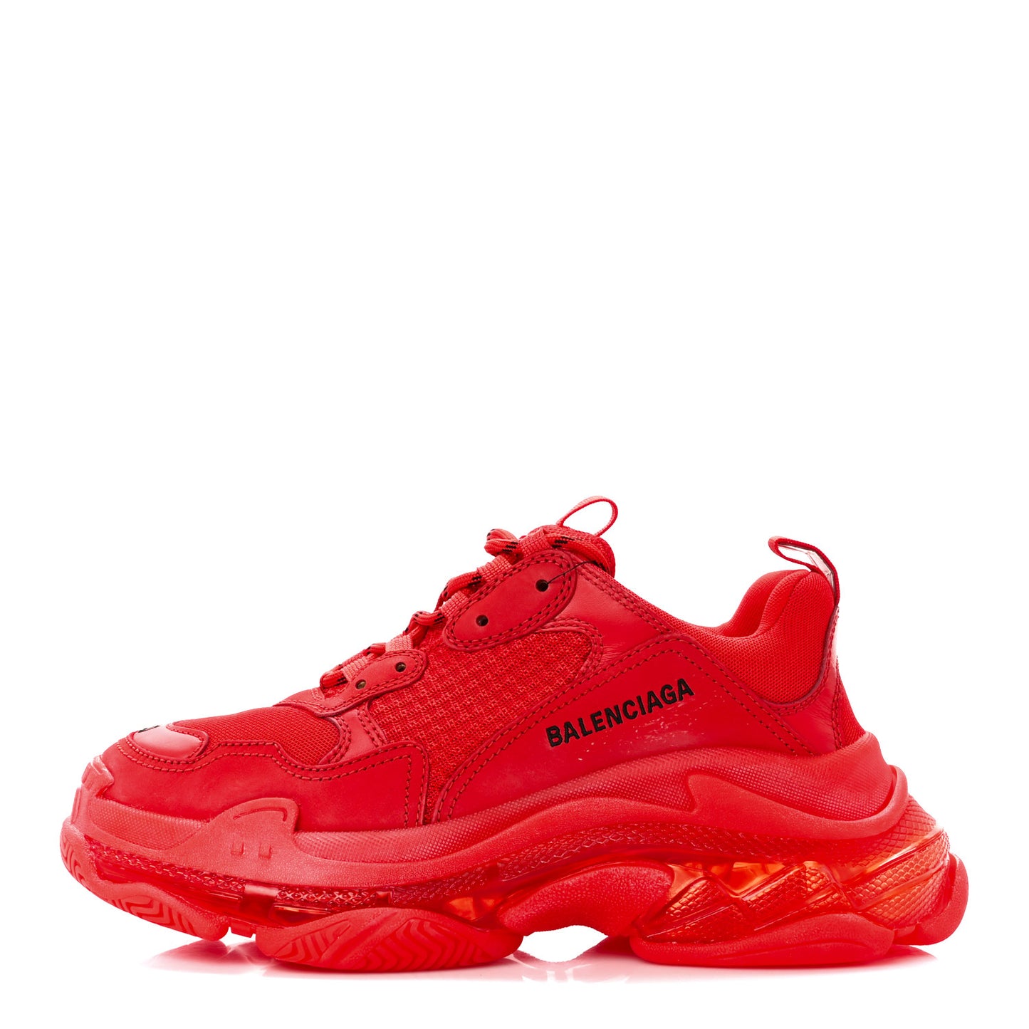 Fabric Mesh Clear Sole Mens Triple S Sneakers 40 Rouge Vif