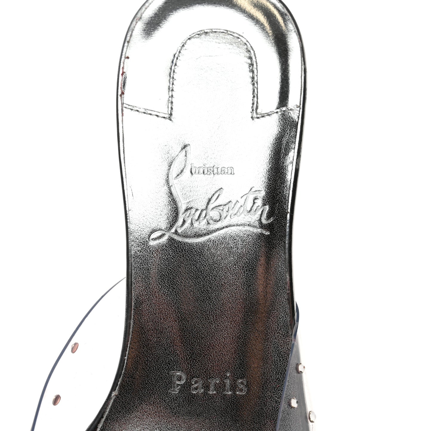 PVC Crystal Degramule Strass 85 38 Mules Silver