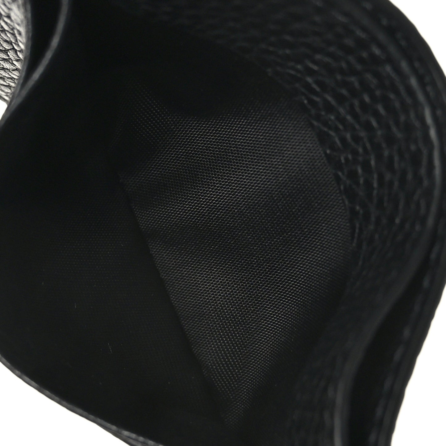 Pebbled Calfskin Rockstud Card Holder Black