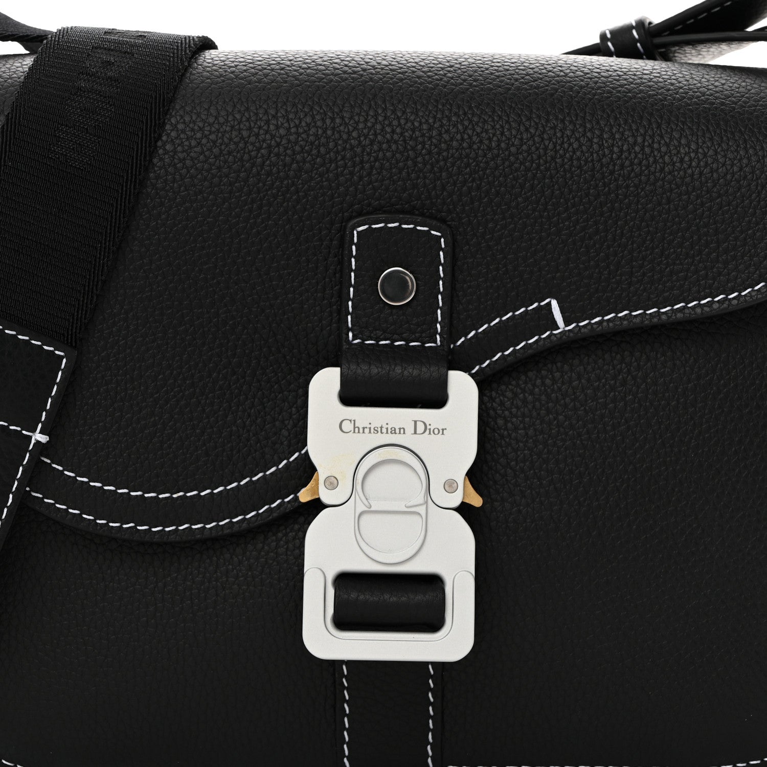 Christian Dior Grained Calfskin Small Saddle Messenger Bag Black 8 of 10