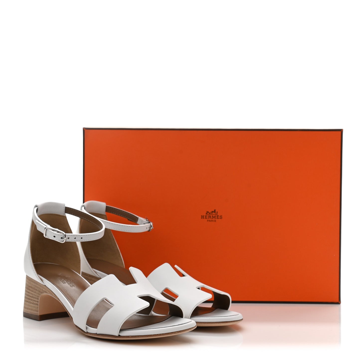 Calfskin Encens 50 Sandals 36 White