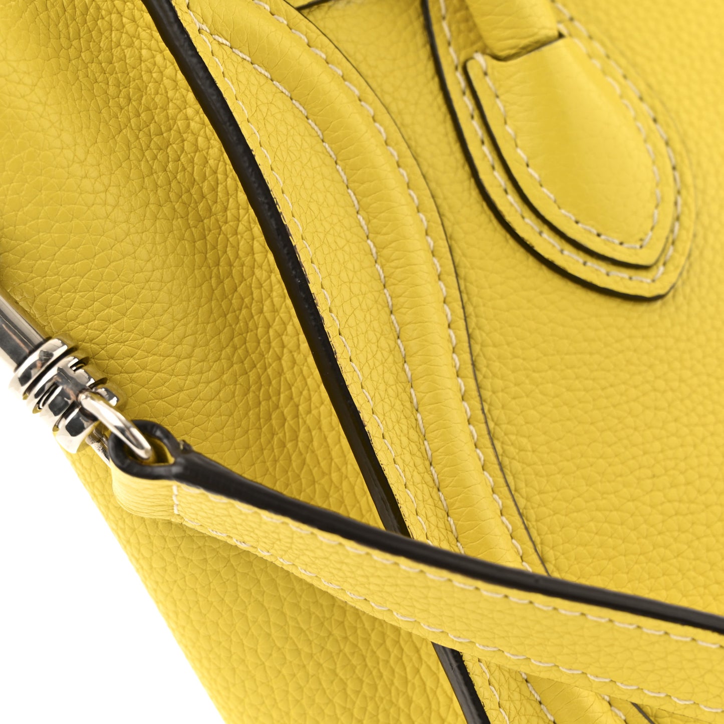 Drummed Calfskin Nano Luggage Citron