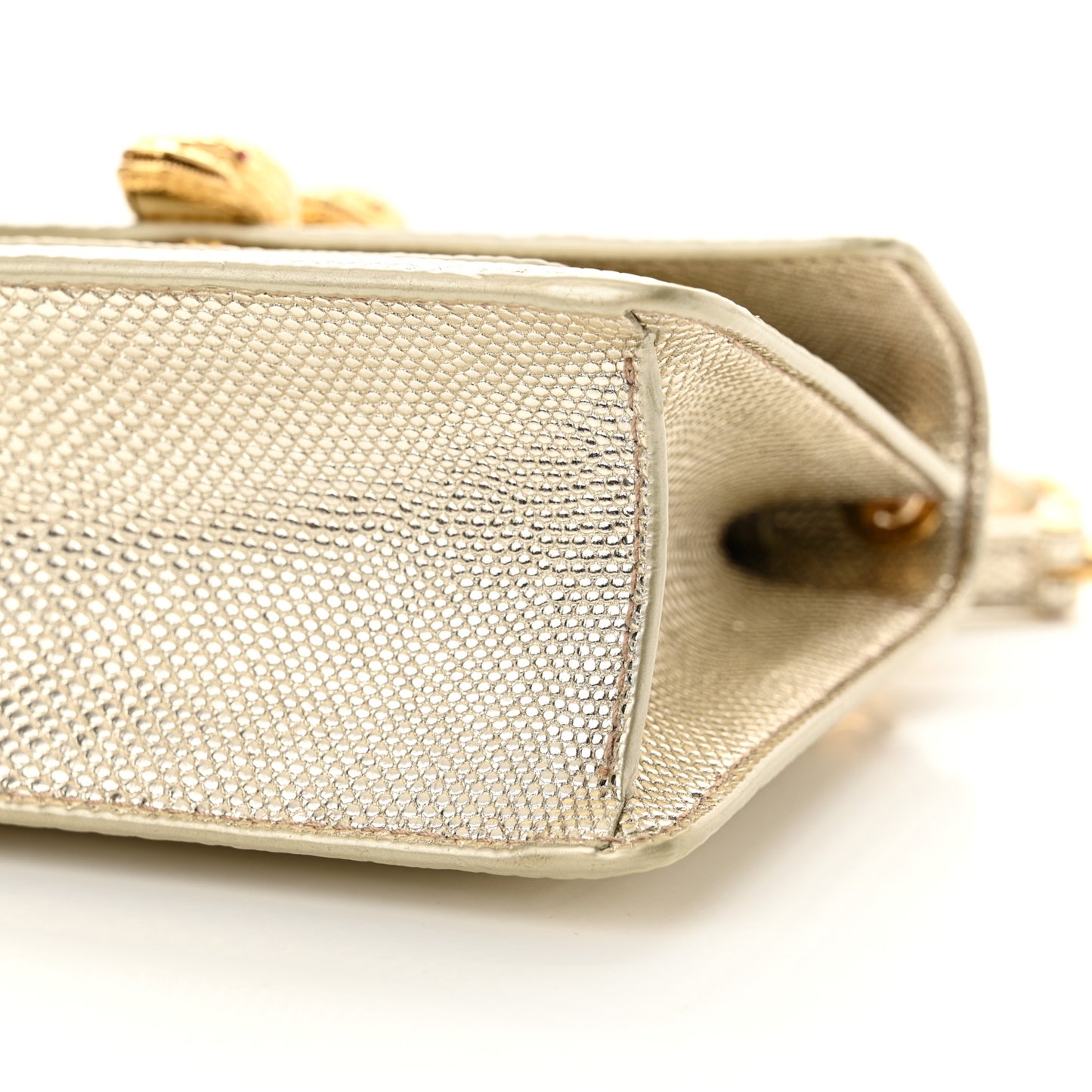x ALEXANDER WANG Metallic Karung Serpenti Top Handle Belt Bag Light Gold