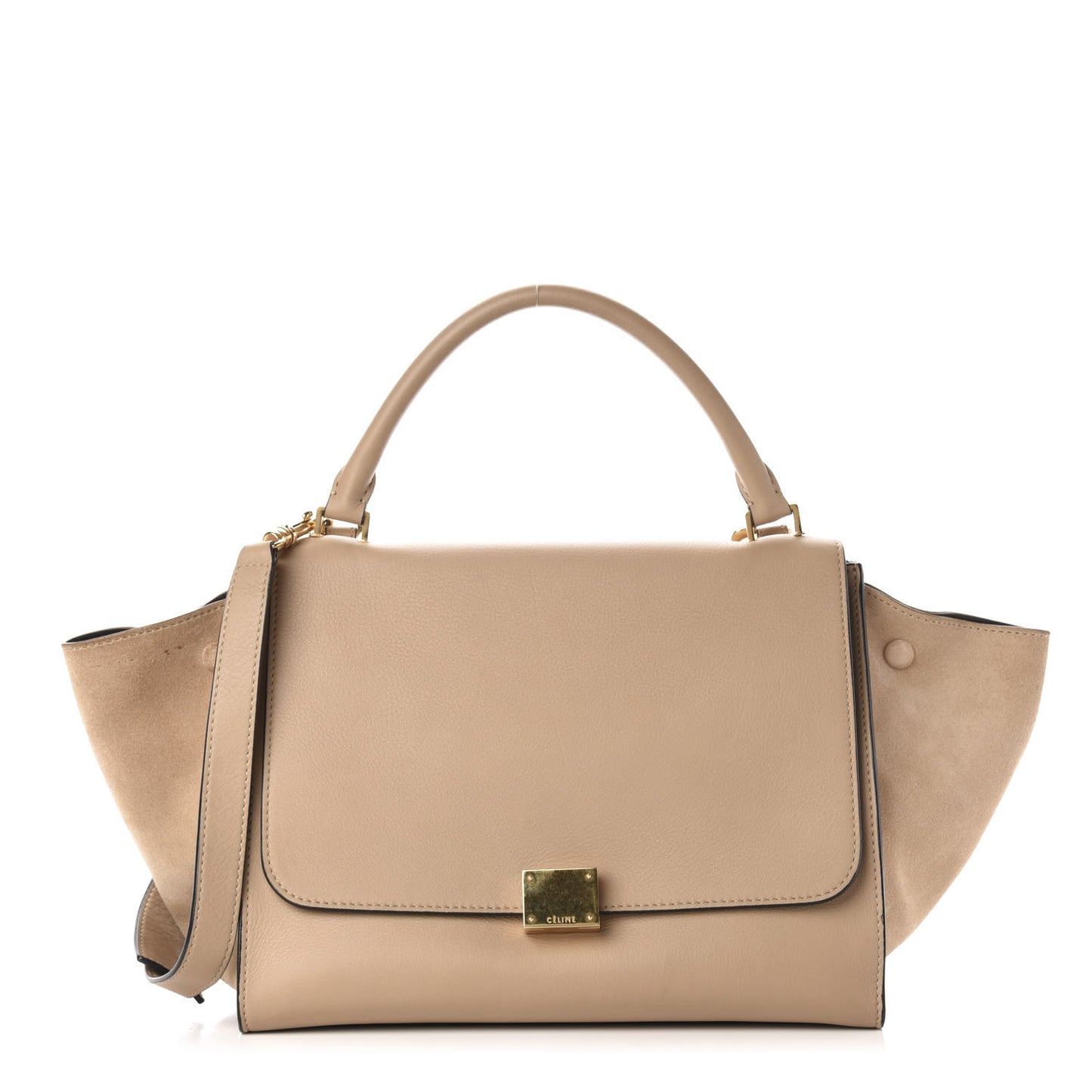 Smooth Calfskin Suede Medium Trapeze Sahara