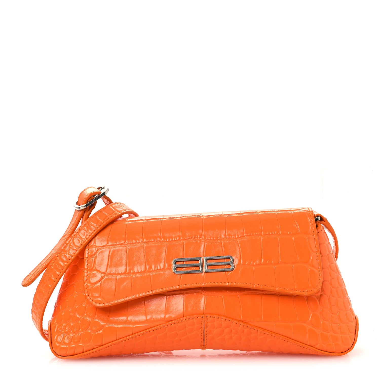 Balenciaga Shiny Super Supple Calfskin Crocodile Embossed Small XX