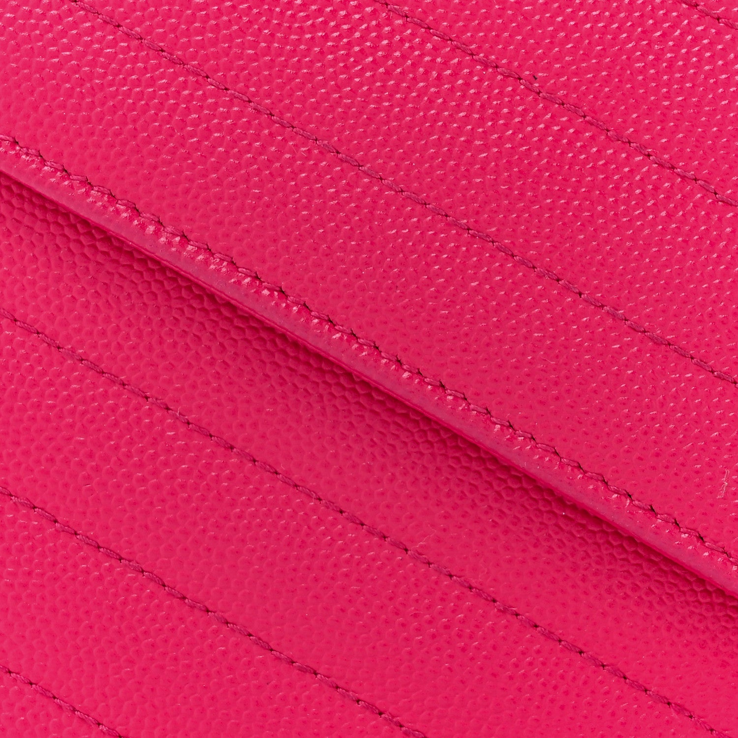 Saint Laurent Grain De Poudre Matelasse Chevron Monogram Chain Wallet Hot Pink 9 of 19