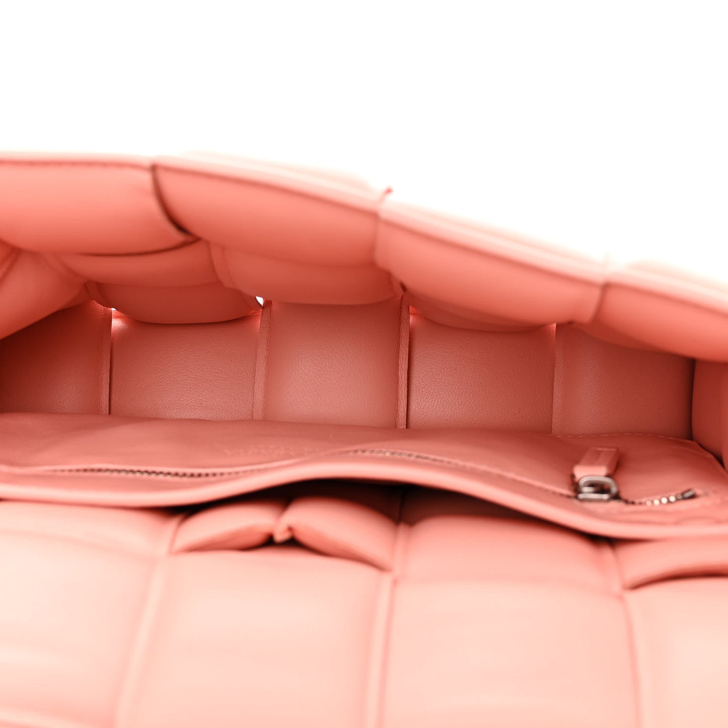 Nappa Maxi Intreccio Padded Cassette Crossbody Bag Peachy