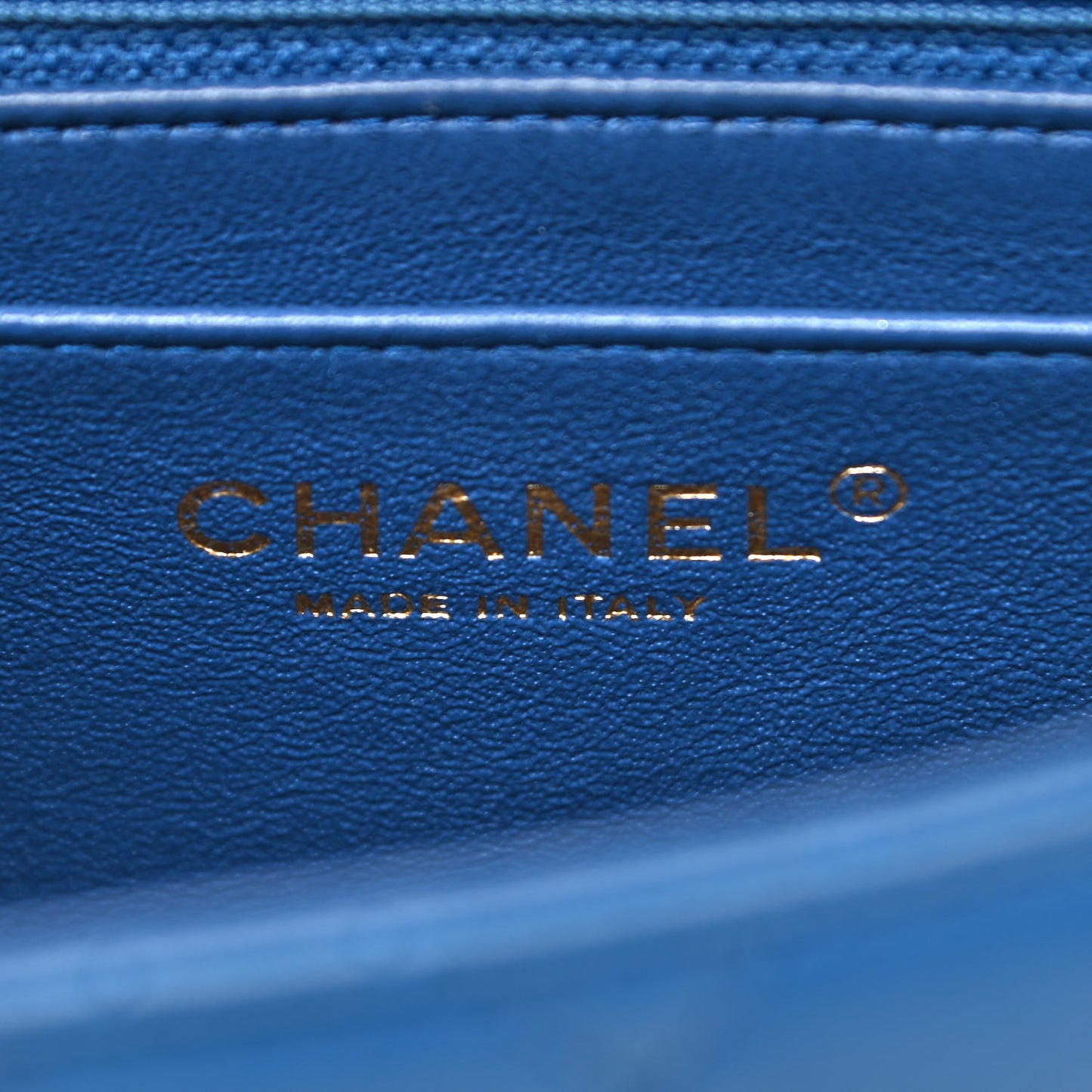 Lambskin Quilted Mini Square Flap Blue