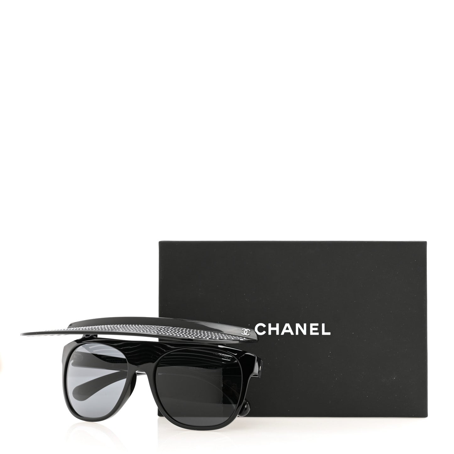 Shield Square Crystal Embellished Coco Beach Sunglasses Black Gray